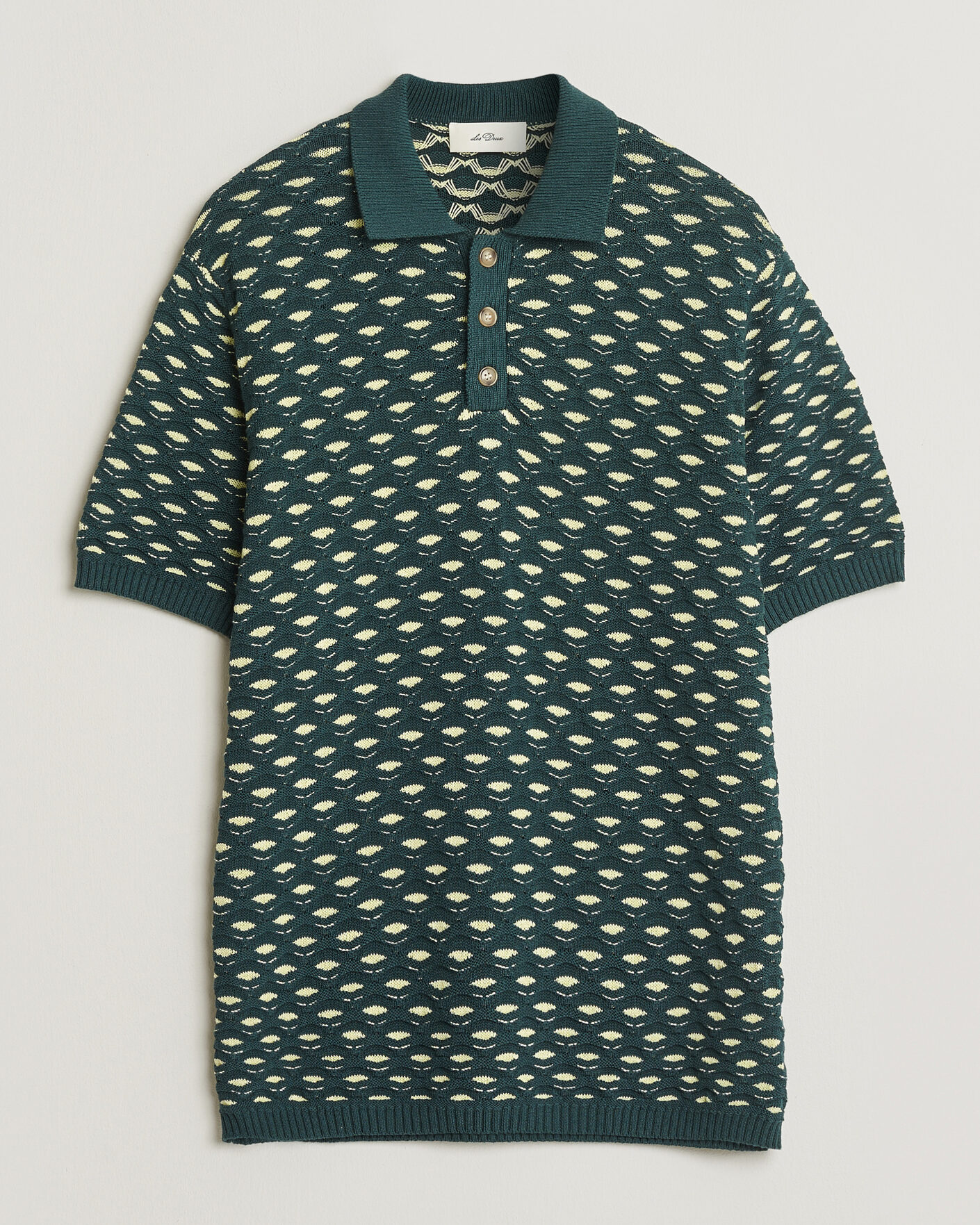 Men | Polo Shirts | LES DEUX | Esmay Shell Knitted Polo Sea Moss Green