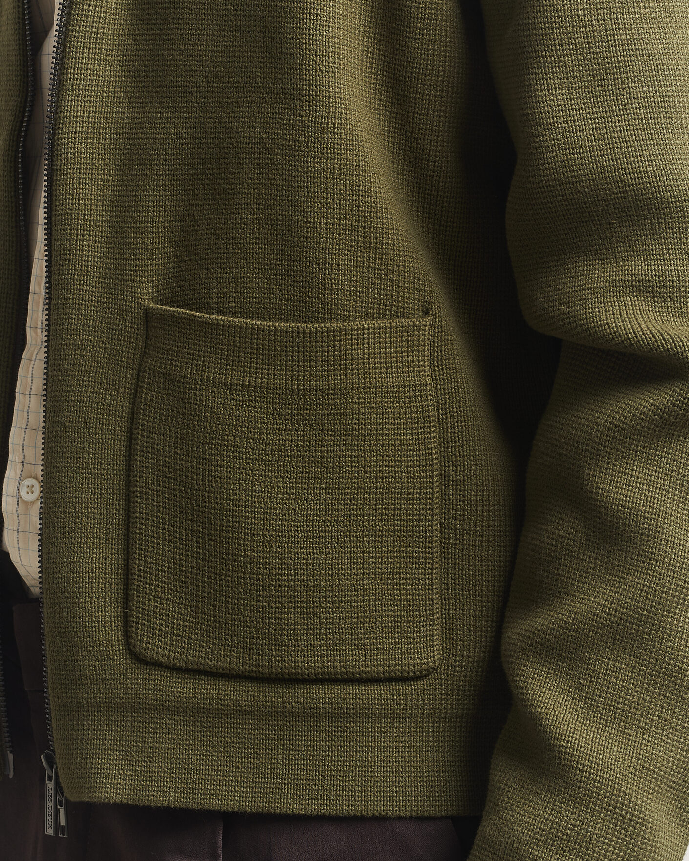 Men | Sweaters & Knitwear | LES DEUX | Fisher Cotton Milano Zip Olive Night