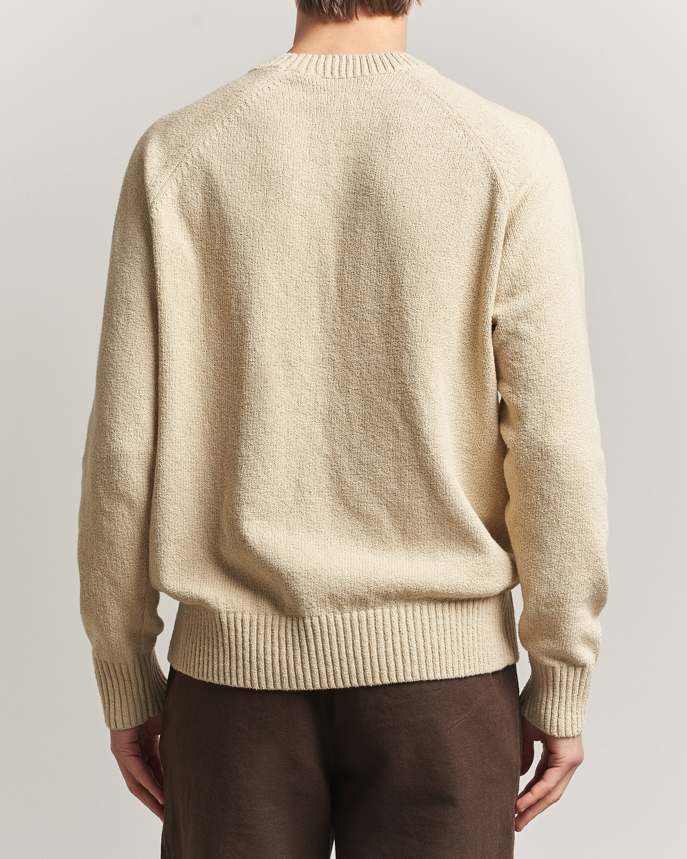 Men | Sweaters & Knitwear | LES DEUX | Brad Knitted Roundneck Oyster Grey/White