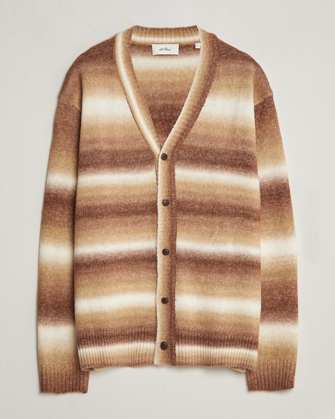 Les Deux Boston Gradient Knitted Cardigan Teak Brown at CareOfCarl.com