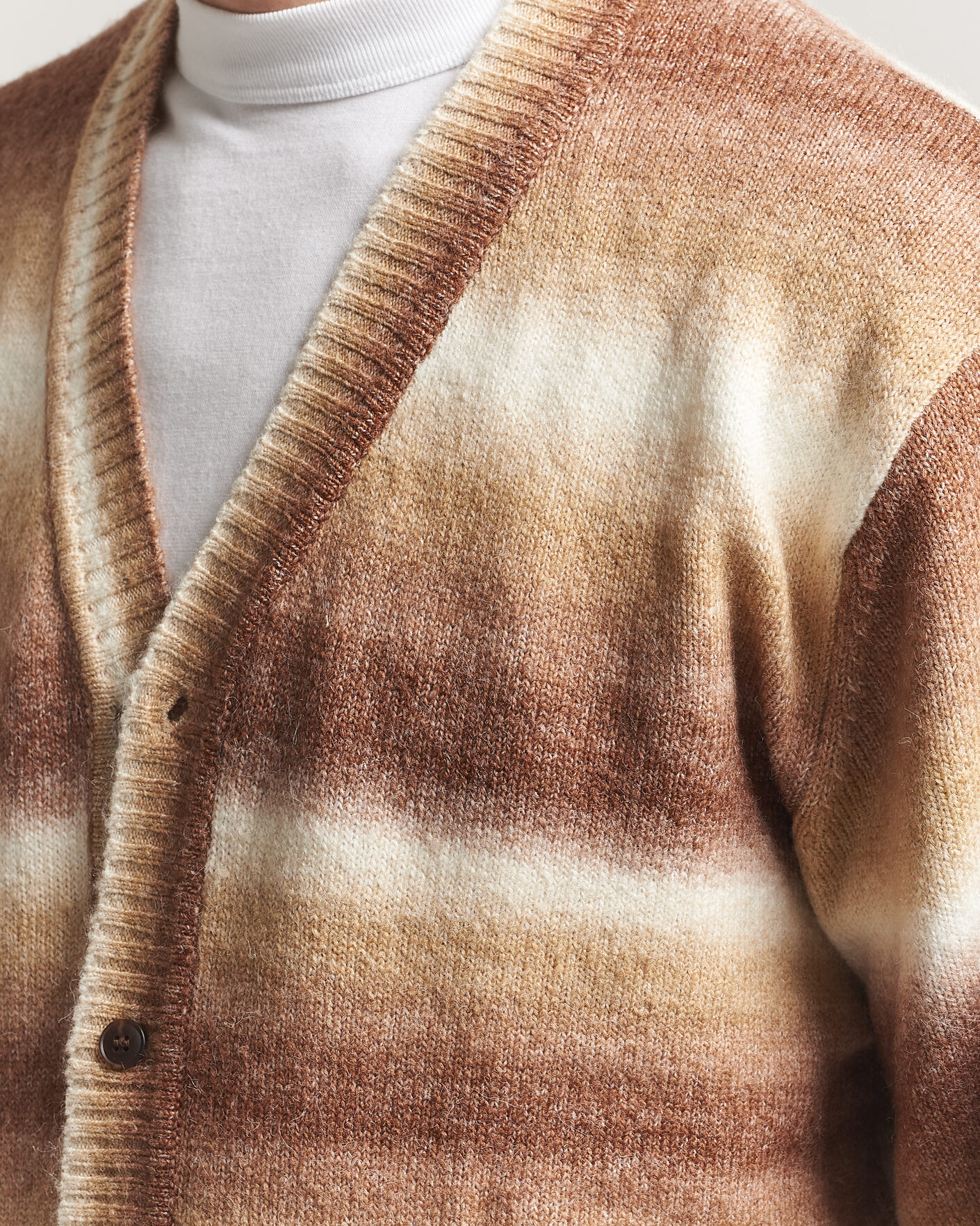 Men | Sweaters & Knitwear | LES DEUX | Boston Gradient Knitted Cardigan Teak Brown