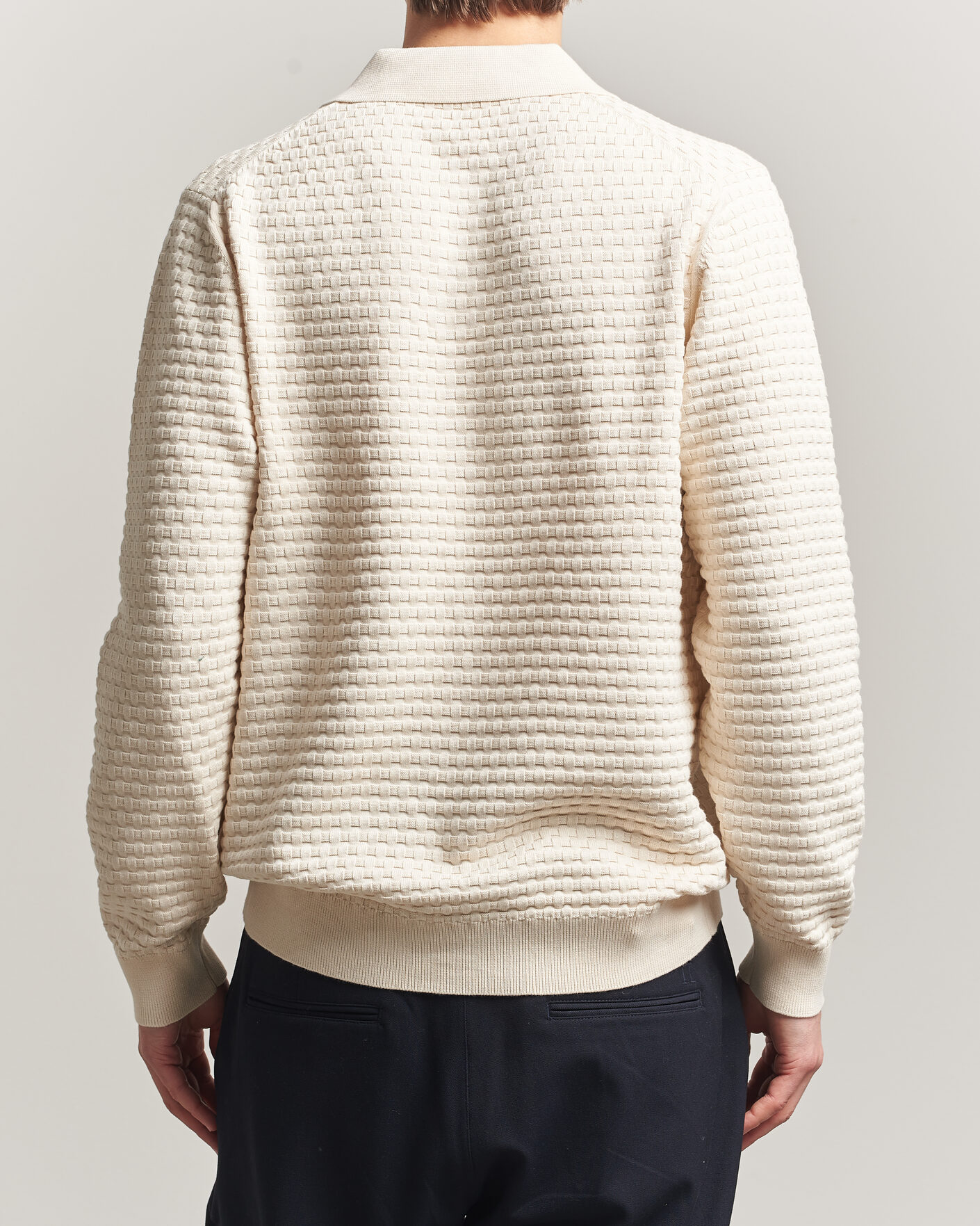 Men | Sweaters & Knitwear | LES DEUX | Billy Weave Knitted Polo Light Ivory