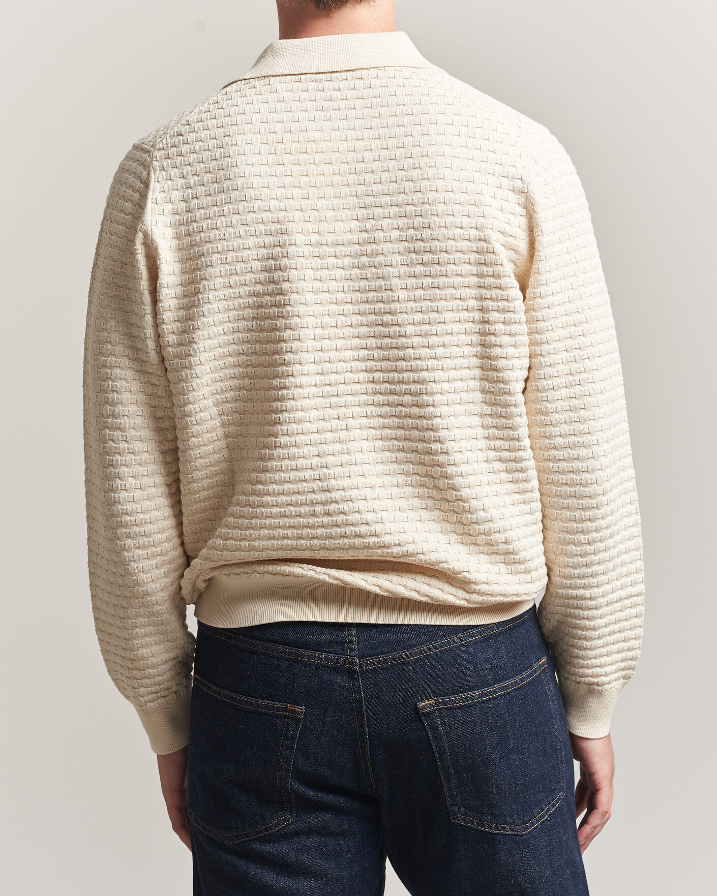 Men | Sweaters & Knitwear | LES DEUX | Billy Weave Knitted Polo Light Ivory