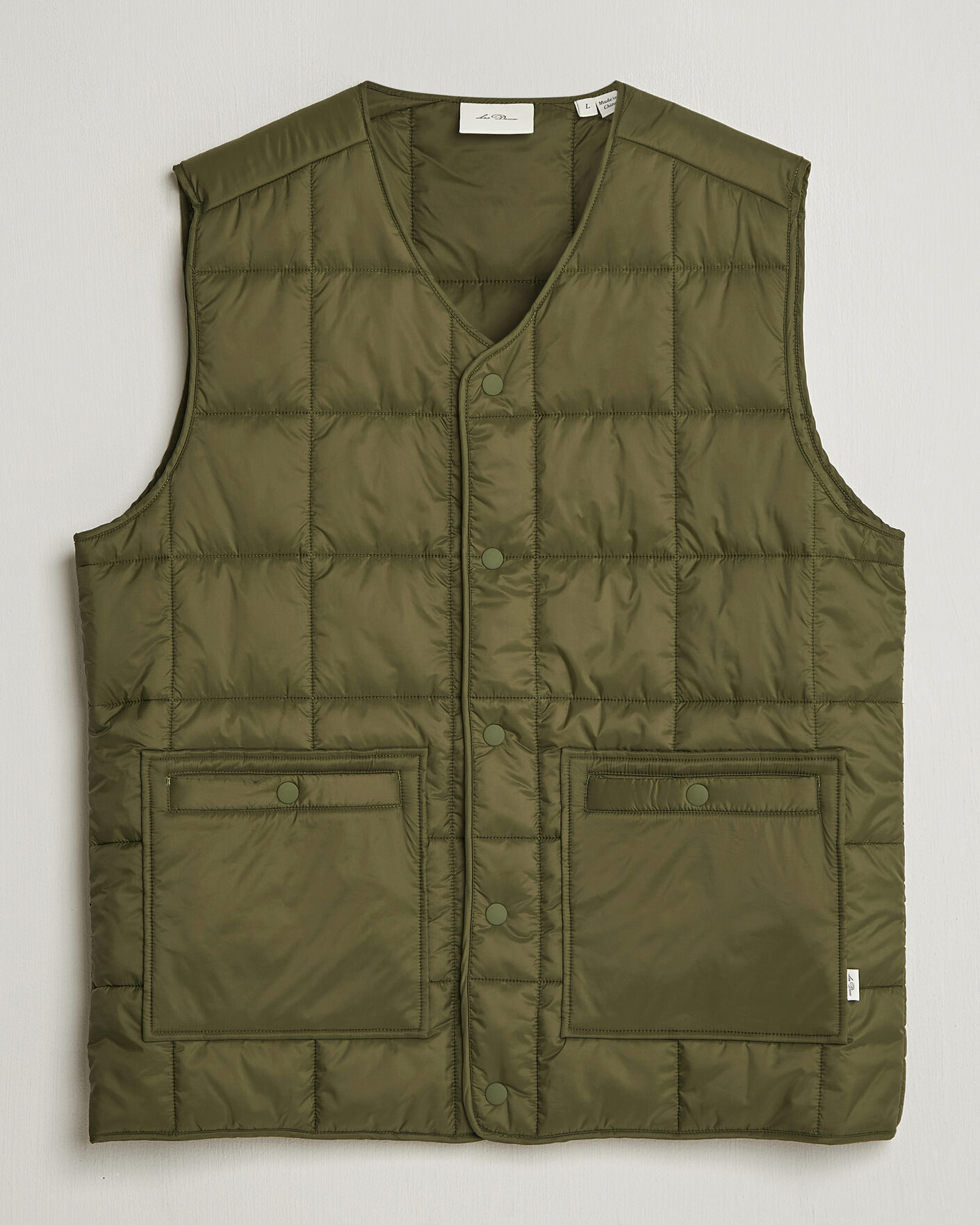 Men | Gilets | LES DEUX | Matt Quilted Vest Olive Night