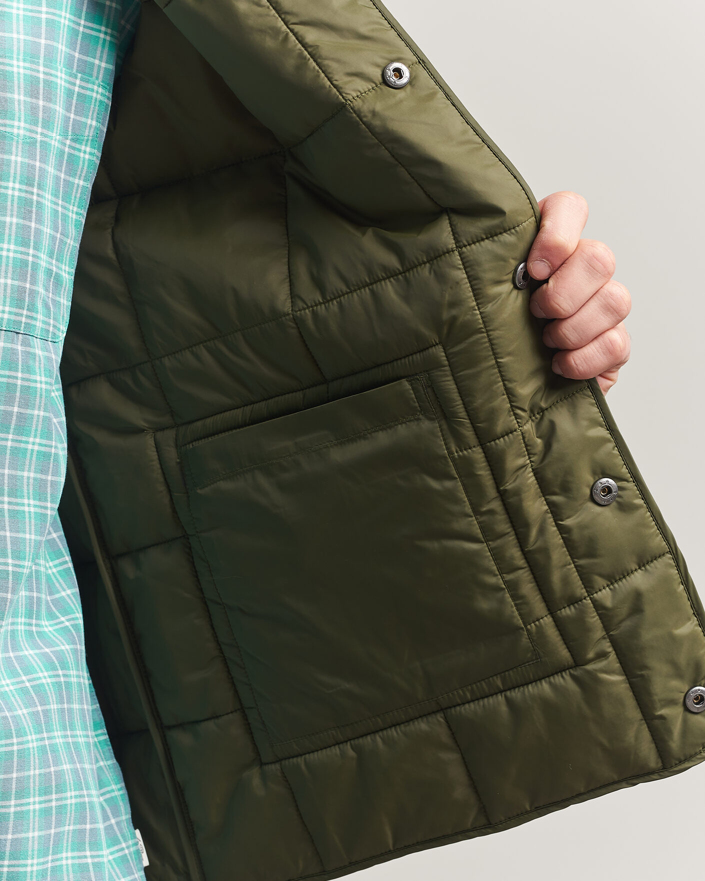 Men | Gilets | LES DEUX | Matt Quilted Vest Olive Night