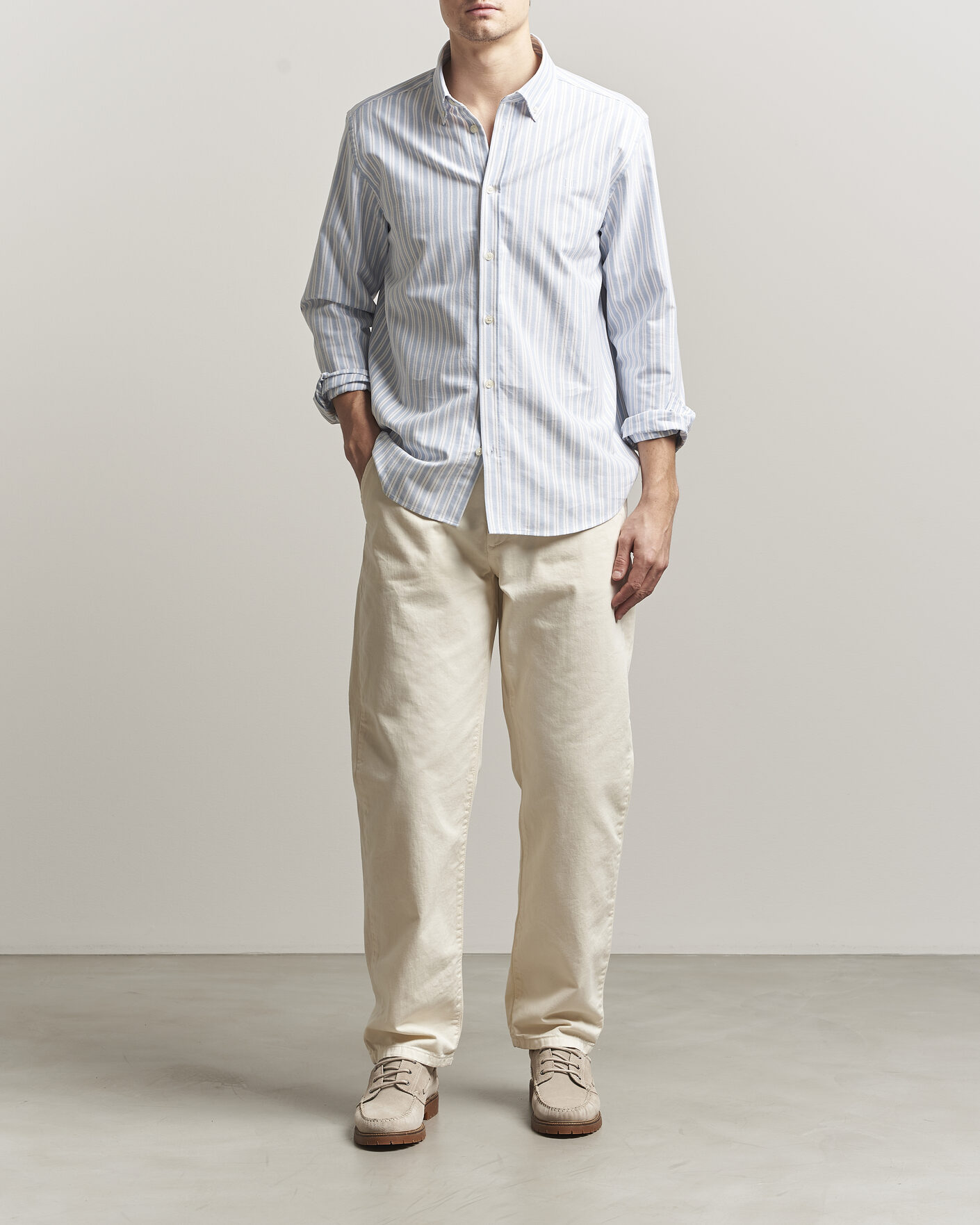 Men | Shirts | LES DEUX | Konrad Striped Oxford Shirt Allure Blue