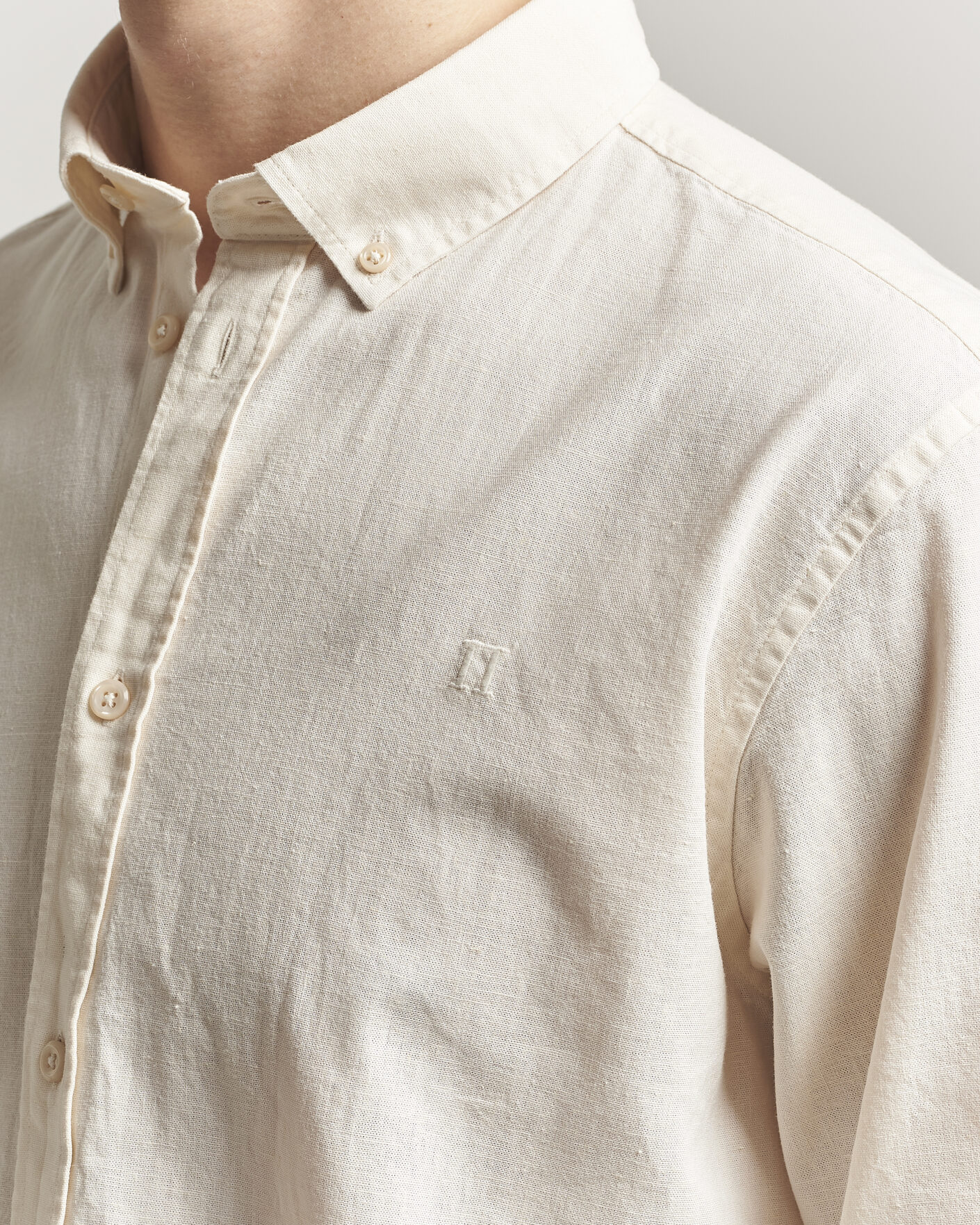 Men | Shirts | LES DEUX | Konrad Cotton/Linen Shirt Eggnog White