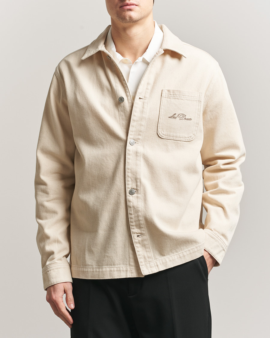 Men | Shirts | LES DEUX | Layton Faience Twill Overshirt Ivory