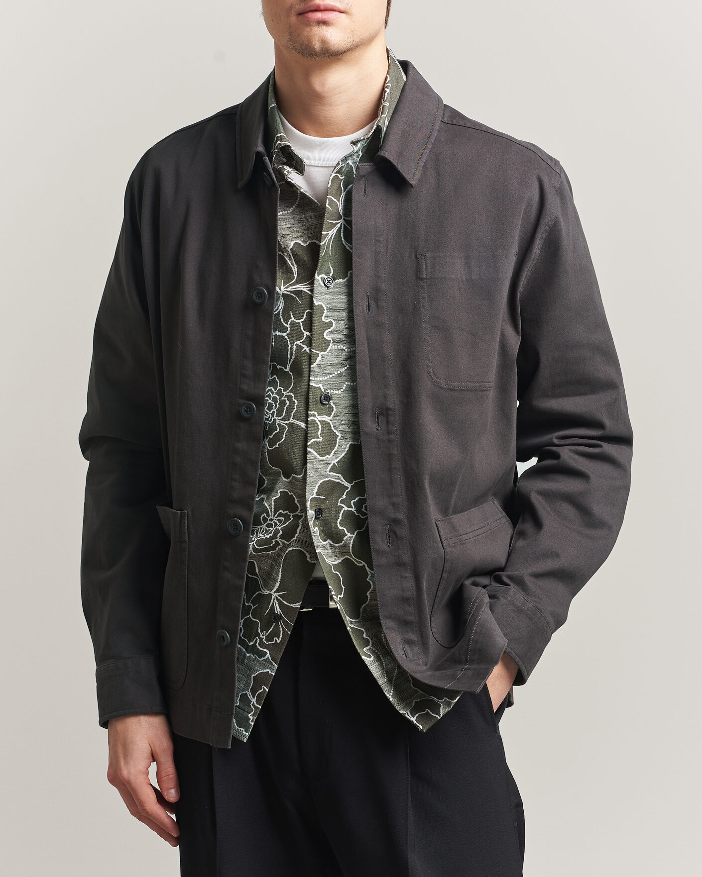 Men | Shirts | LES DEUX | Layton Cotton Overshirt Black