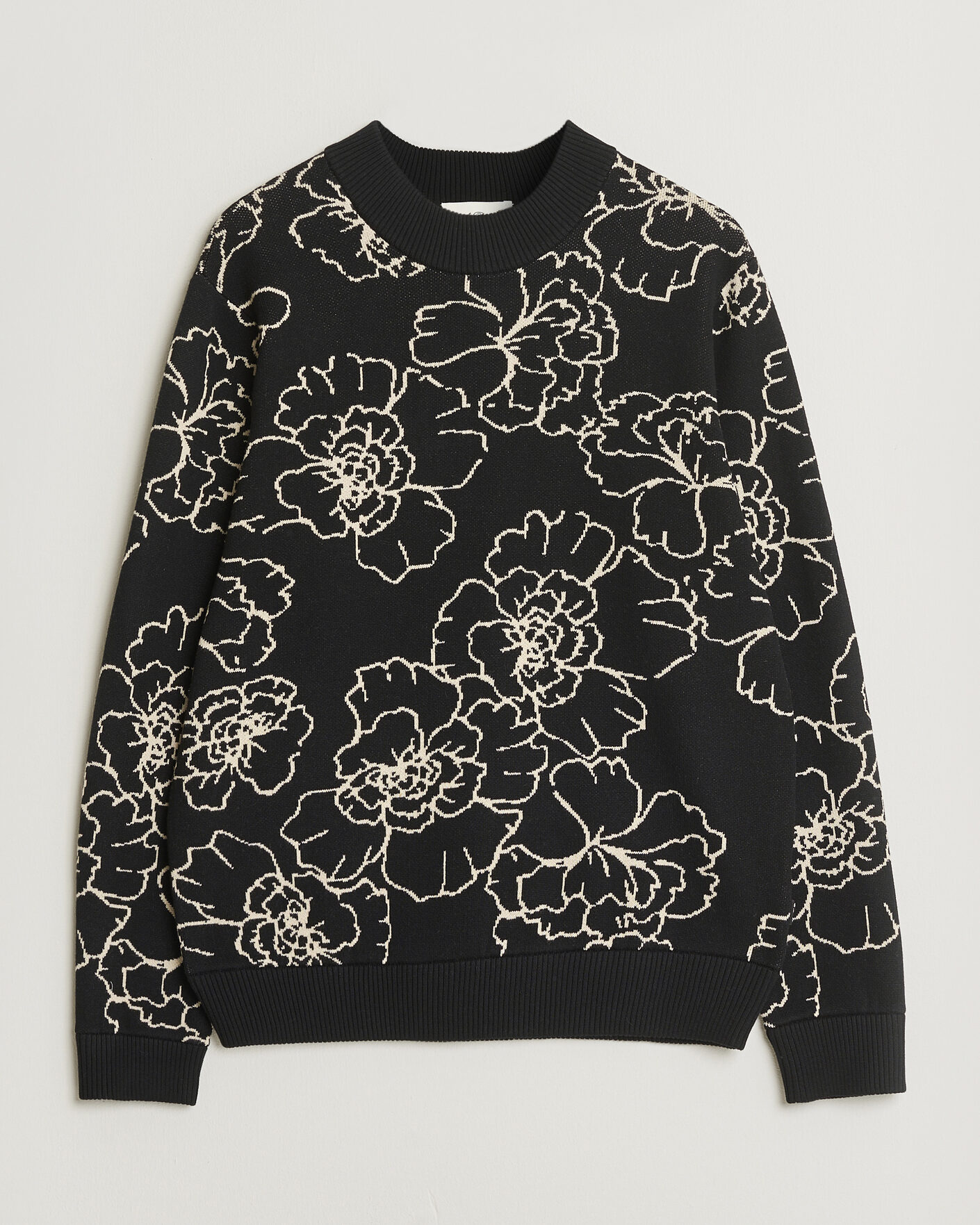 Men | Sweaters & Knitwear | LES DEUX | Gaston Poppy Jaquard Knit Black