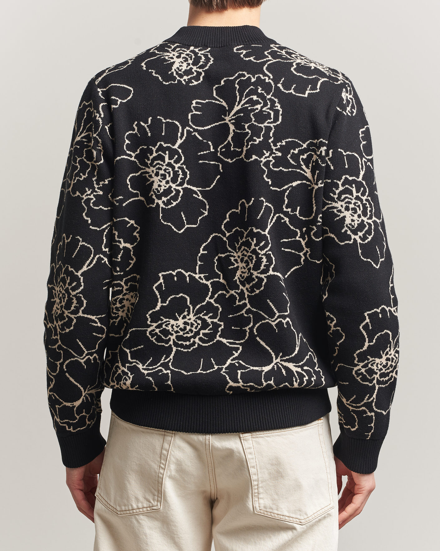 Men | Sweaters & Knitwear | LES DEUX | Gaston Poppy Jaquard Knit Black