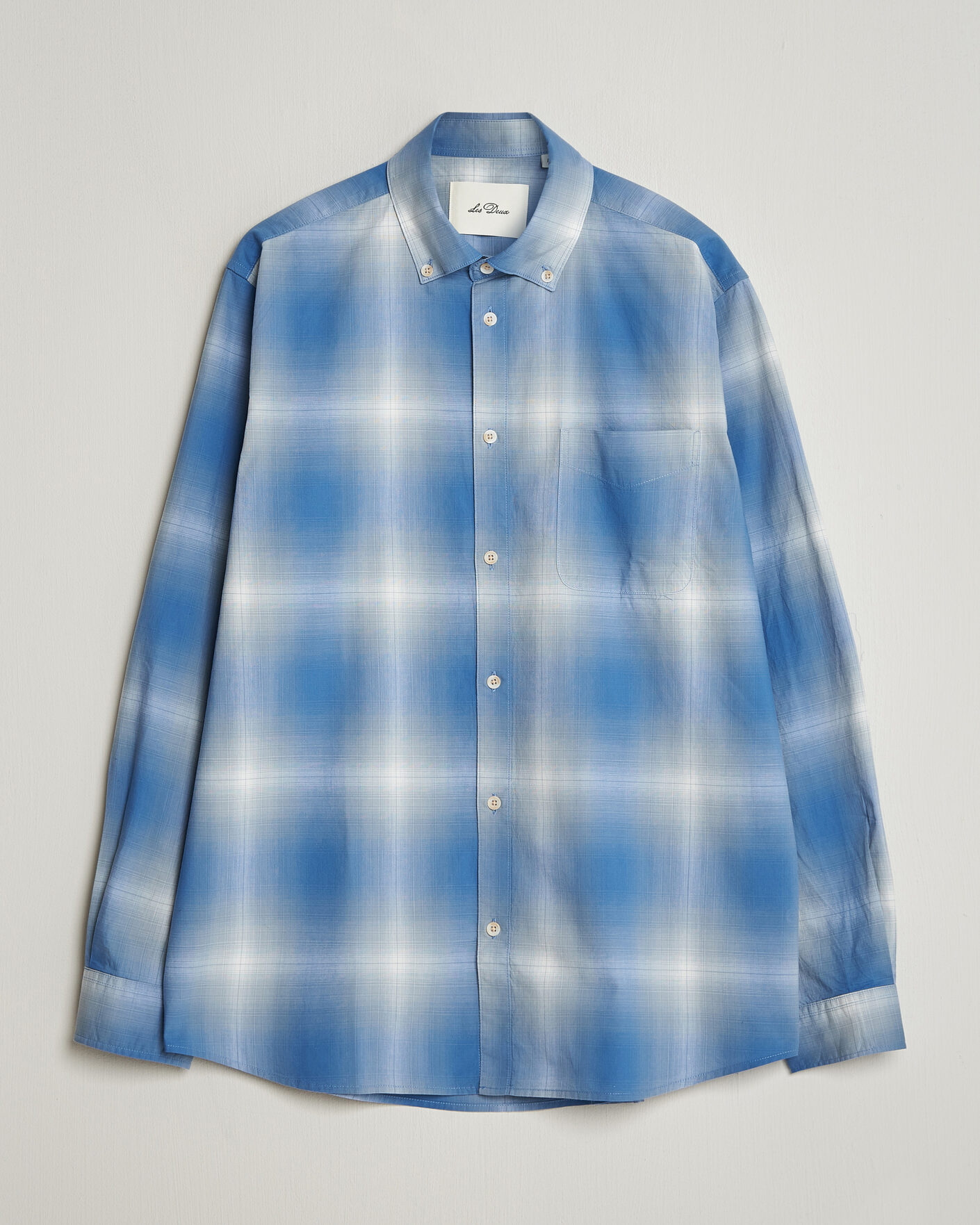 Men | Shirts | LES DEUX | Kent Shadowcheck Shirt Palace Blue