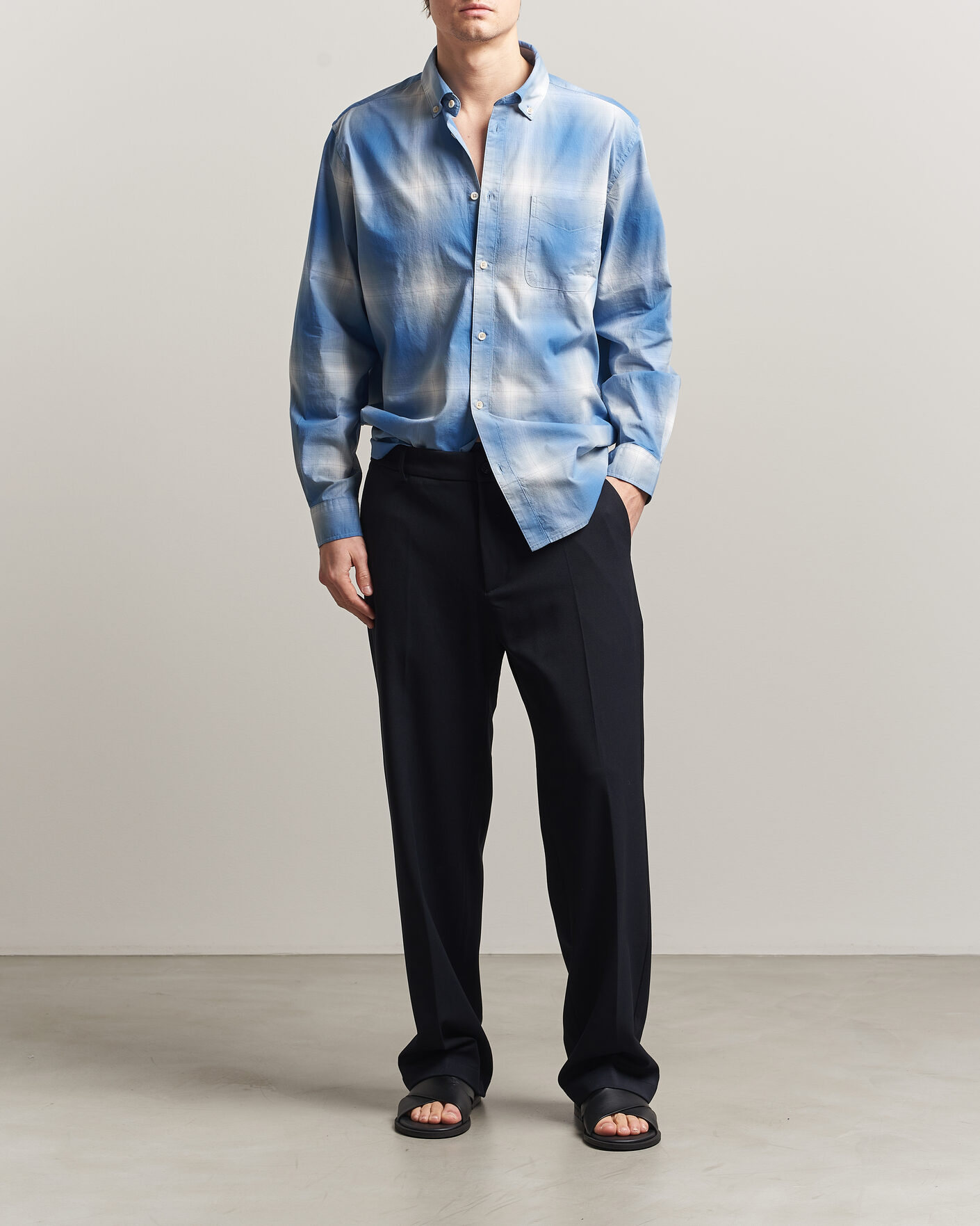 Men | Shirts | LES DEUX | Kent Shadowcheck Shirt Palace Blue