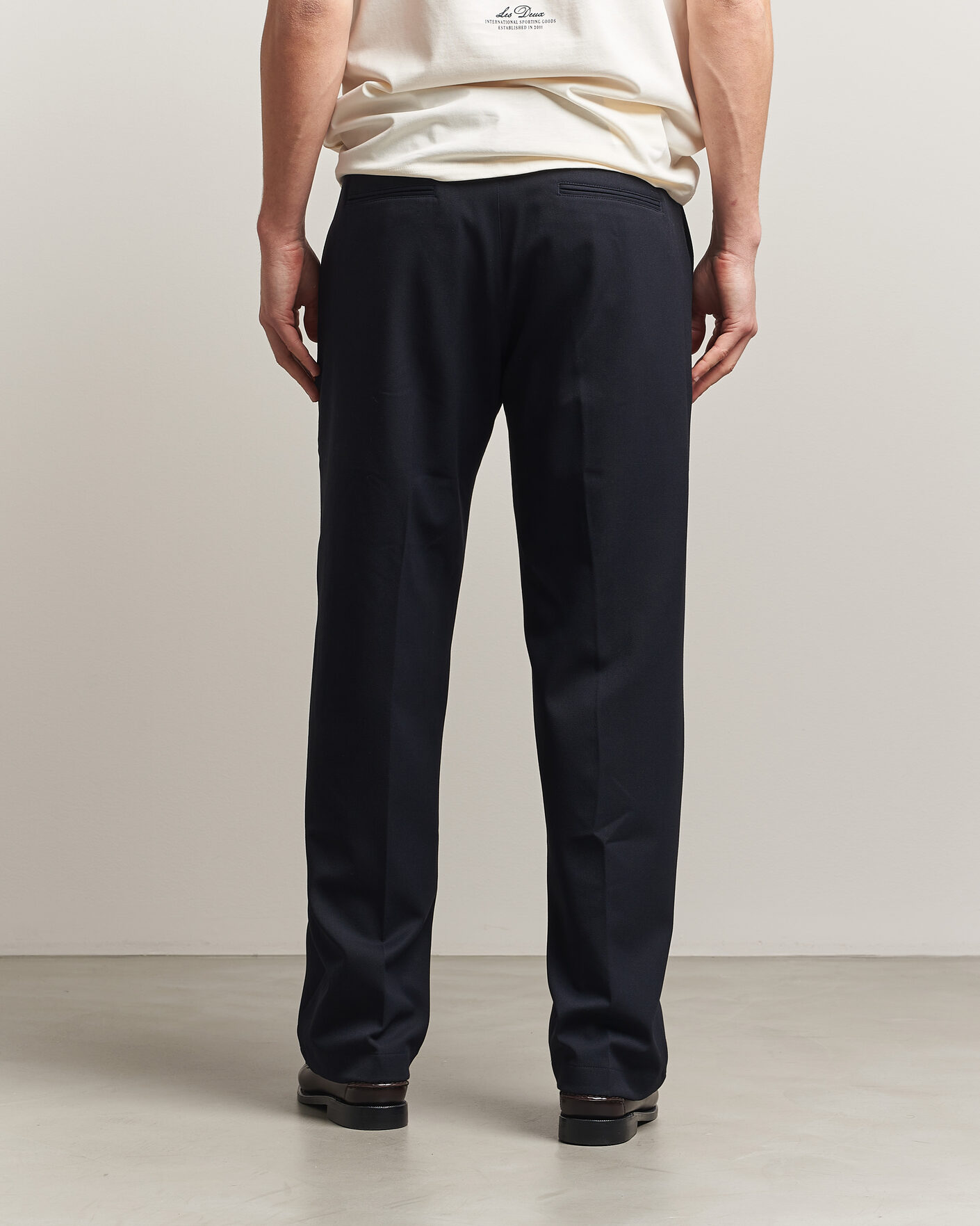 Men | Trousers | LES DEUX | Como Solid Slack Pants Dark Navy