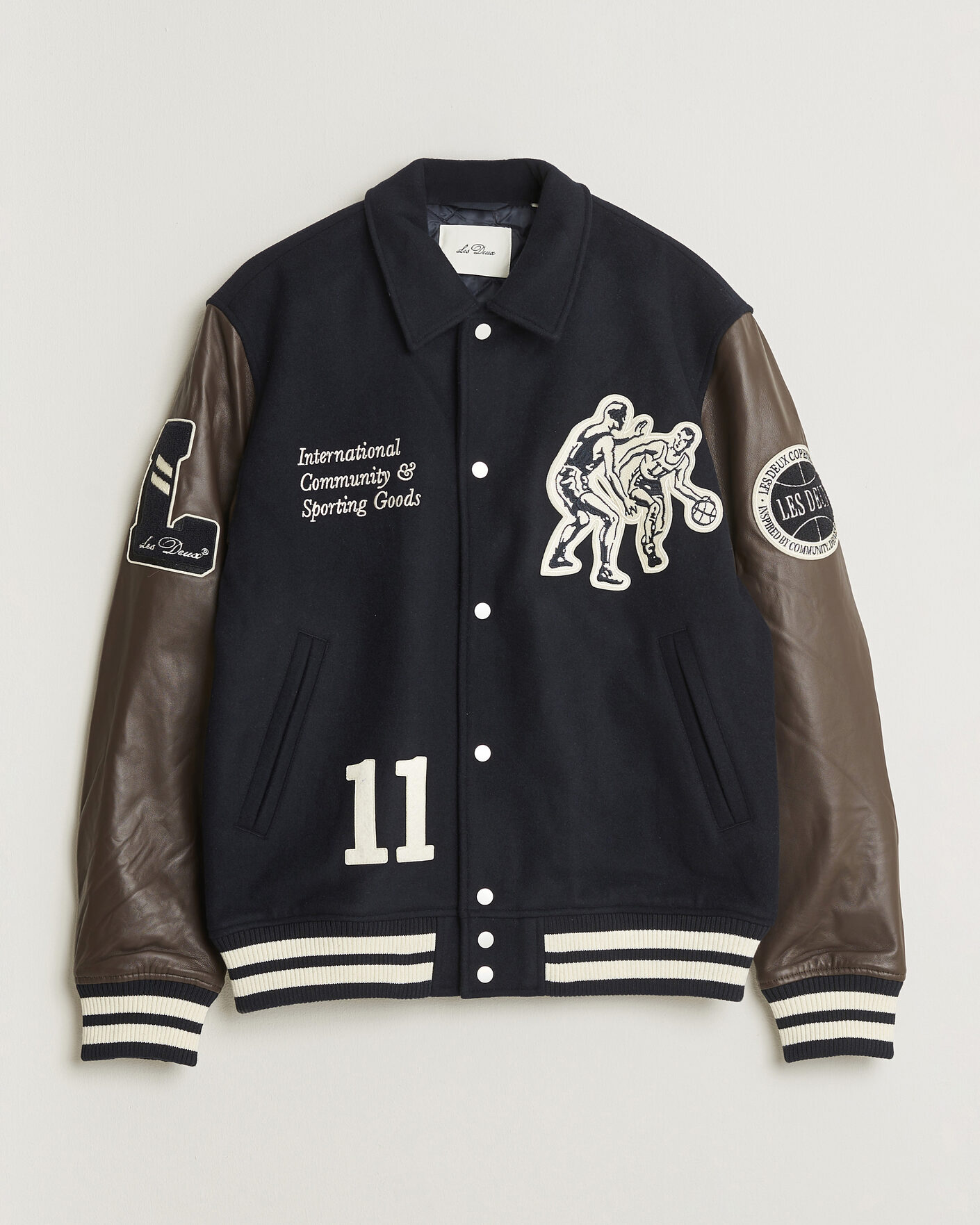 Les Deux Basket Varsity Wool Jacket Dark Navy at CareOfCarl.com