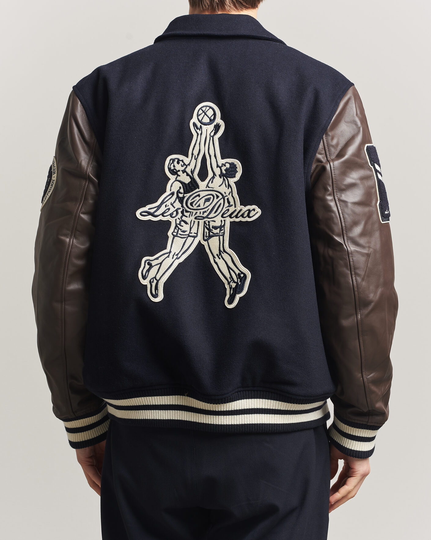 Men | Coats & Jackets | LES DEUX | Basket Varsity Wool Jacket Dark Navy