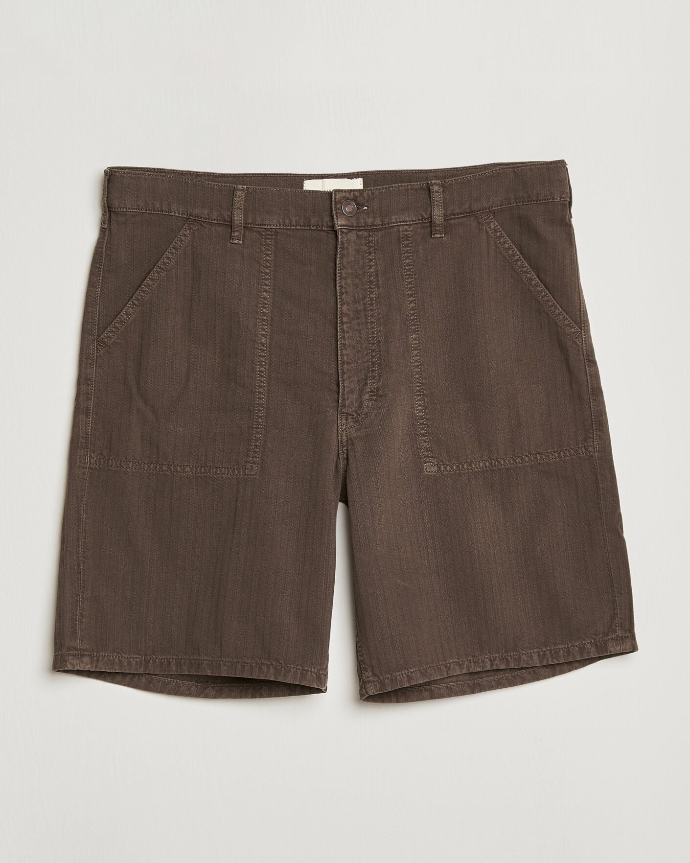 Men | Shorts | Jeanerica | Genua Worker Chino Shorts Chevron Brown