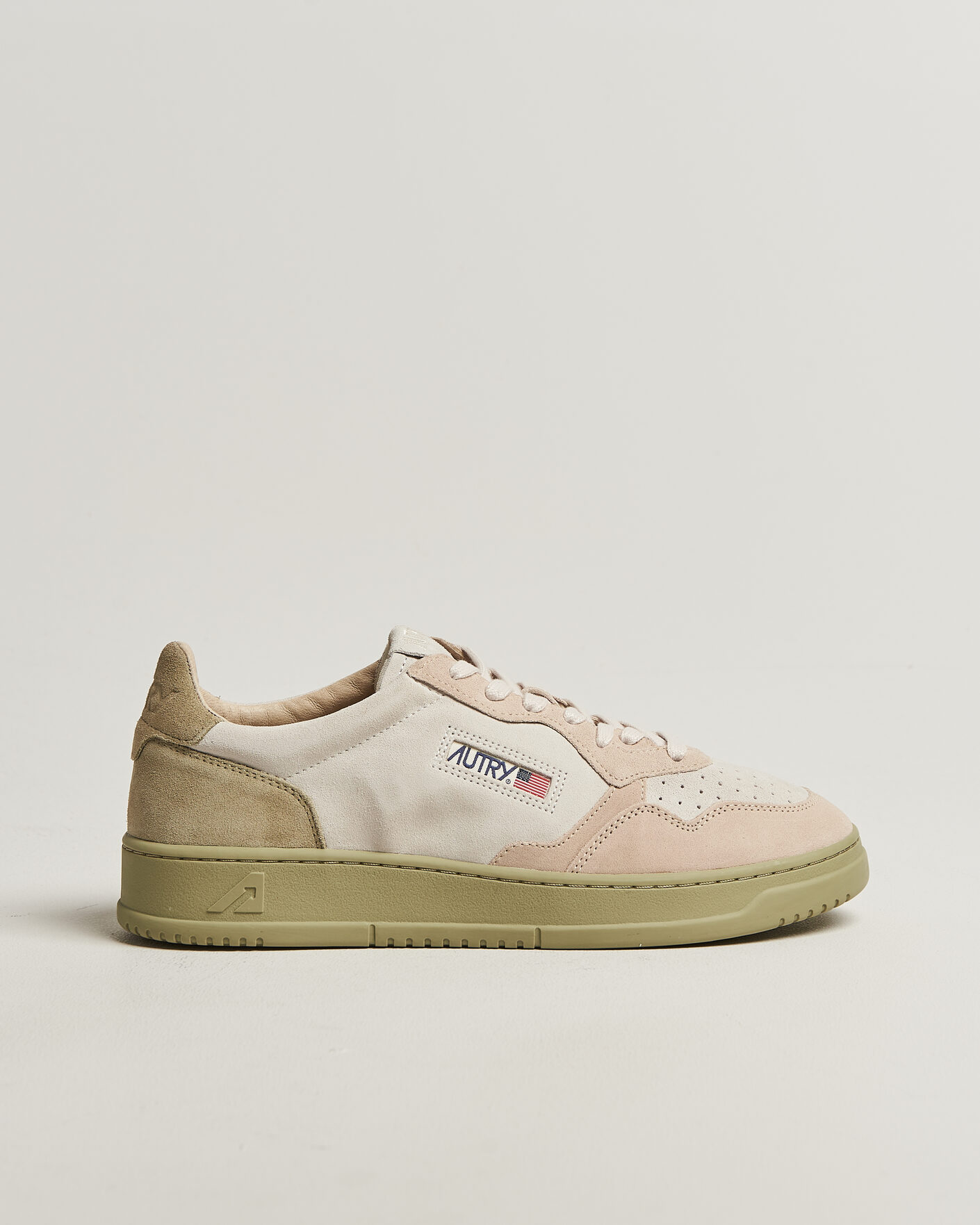 Men | Sneakers | Autry | Medalist Low Suede Mix Sneaker Green/White/Sand