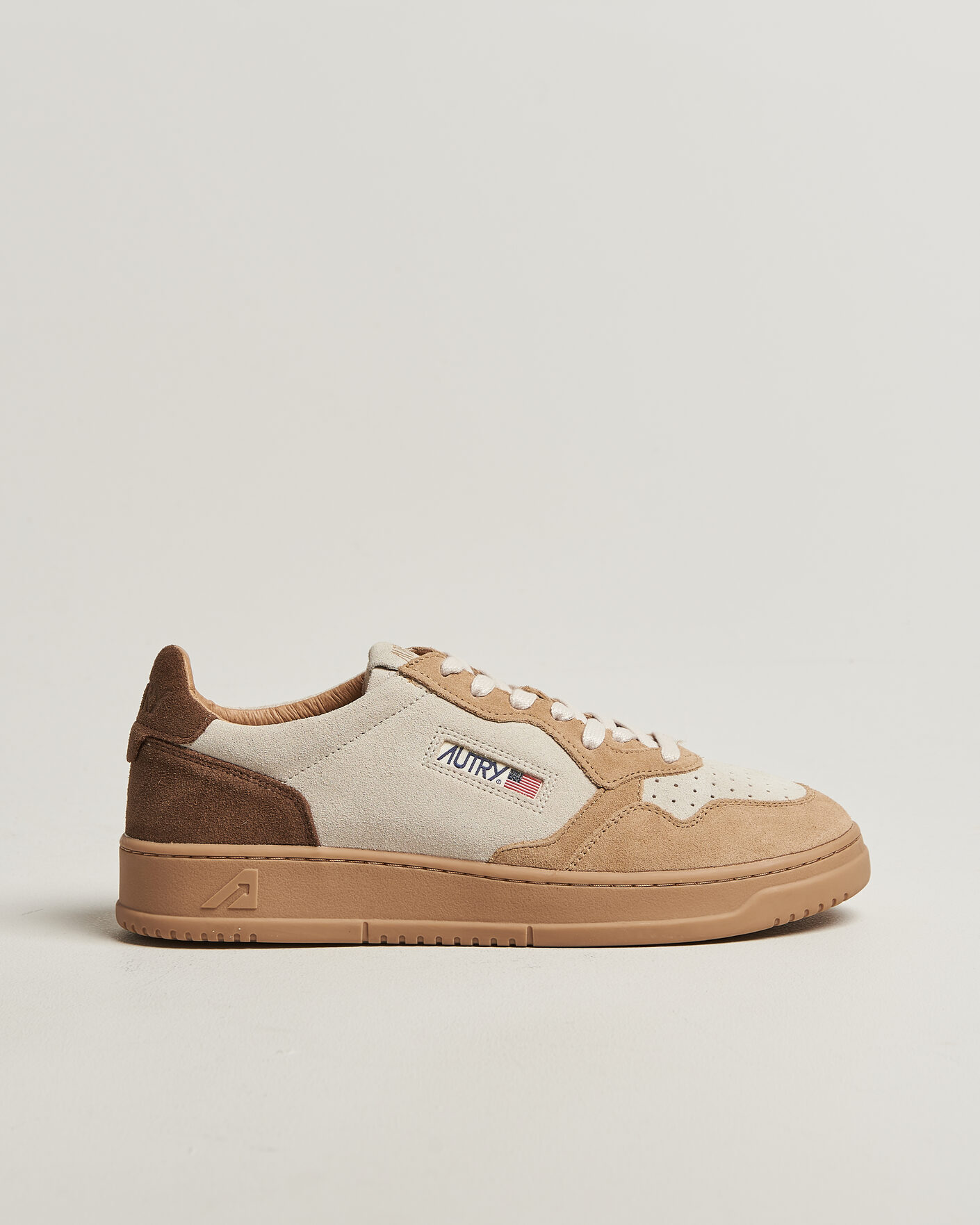 Men | Sneakers | Autry | Medalist Low Suede Mix Sneaker Tundra/Egg/Peanut