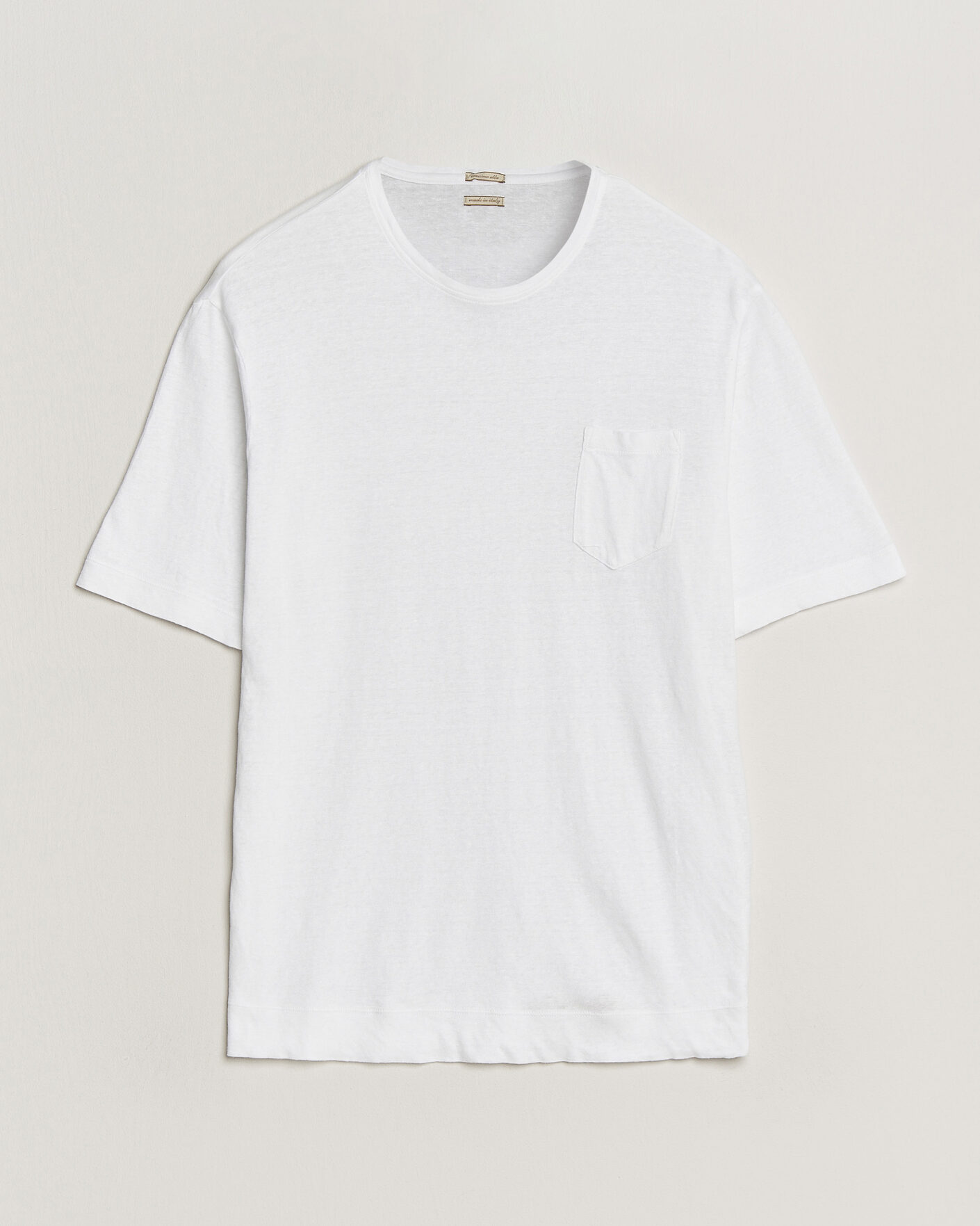 Men | T-Shirts | Massimo Alba | Panarea Cotton/Linen T-Shirt White