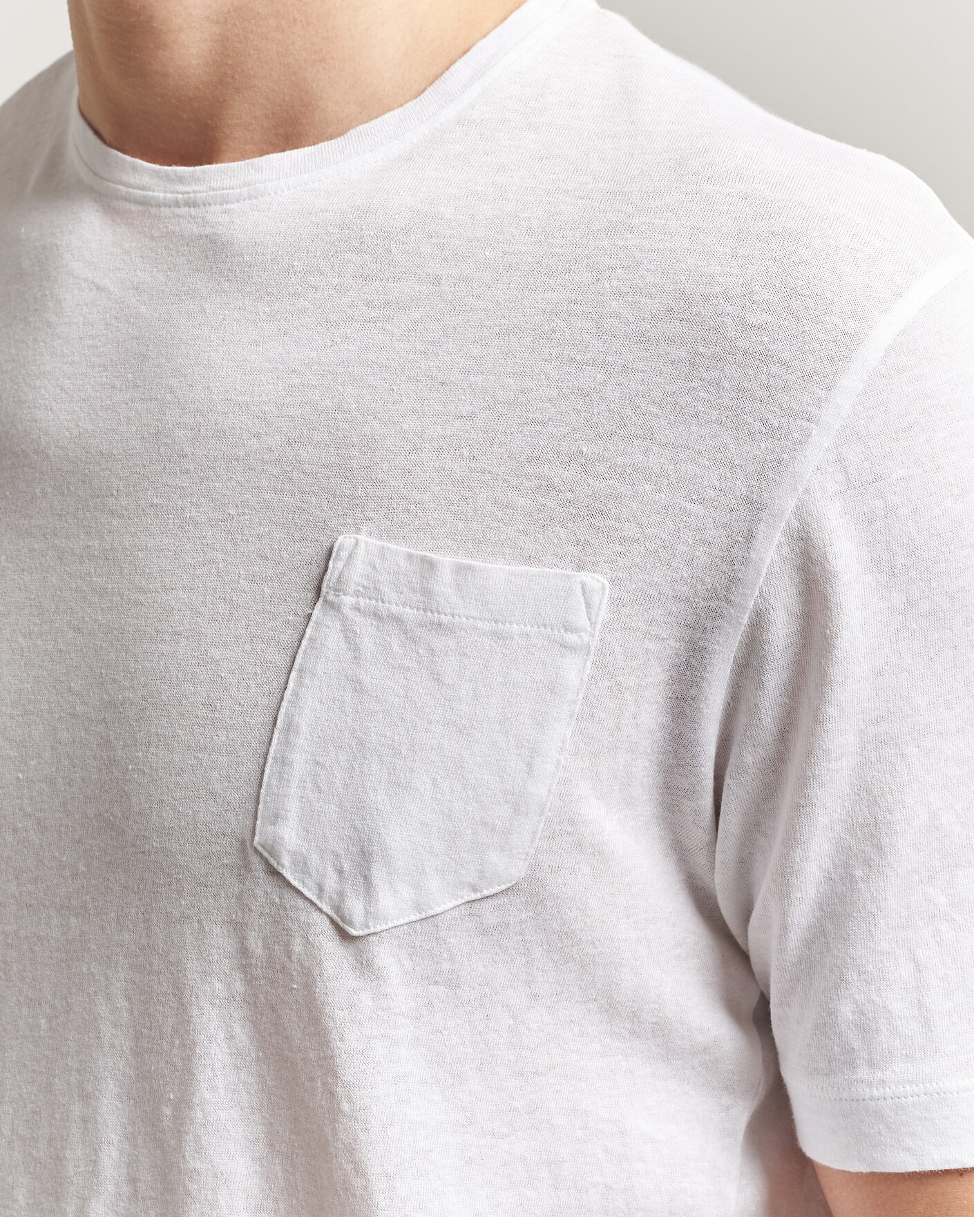 Men | T-Shirts | Massimo Alba | Panarea Cotton/Linen T-Shirt White