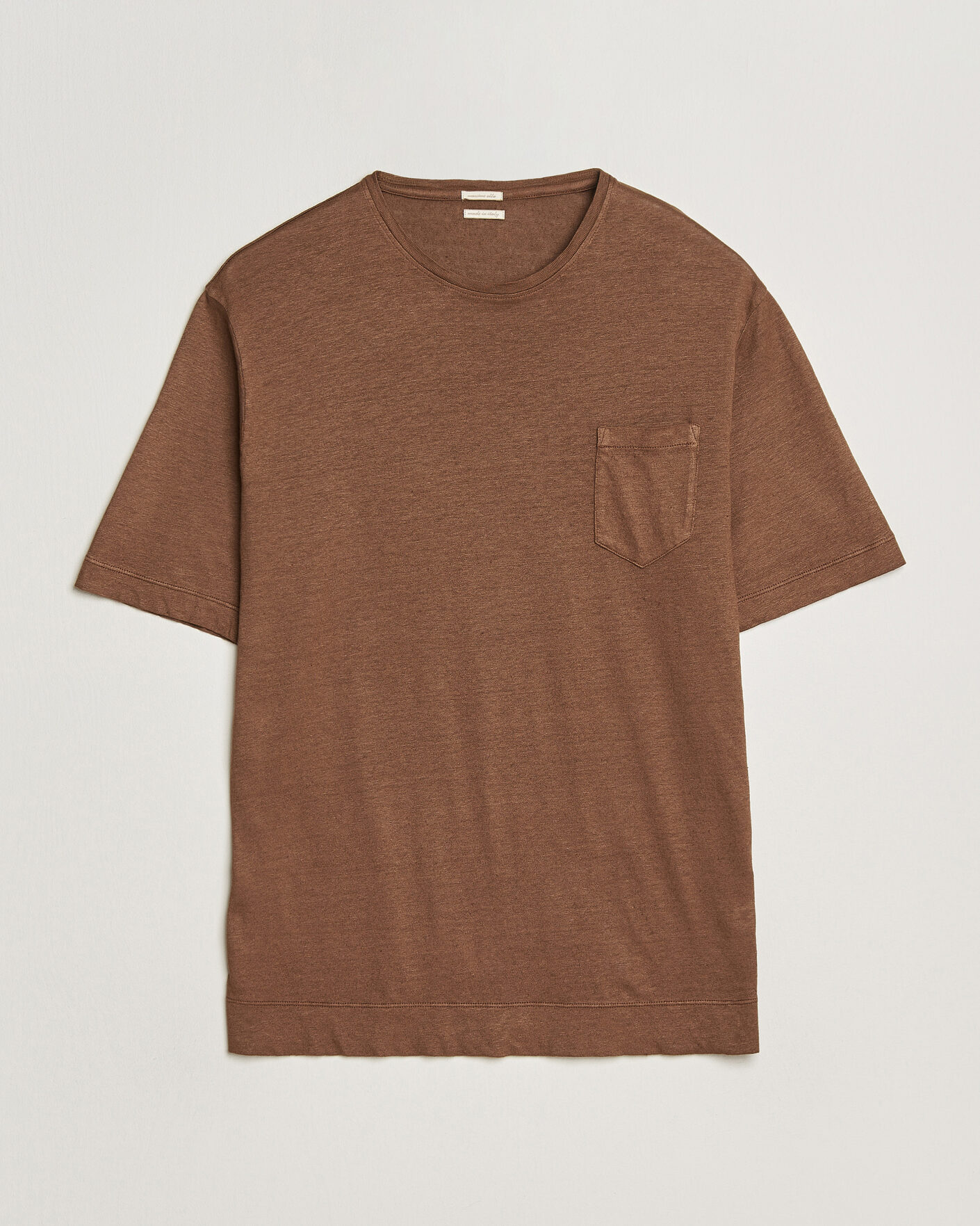 Men | T-Shirts | Massimo Alba | Panarea Cotton/Linen T-Shirt Wood