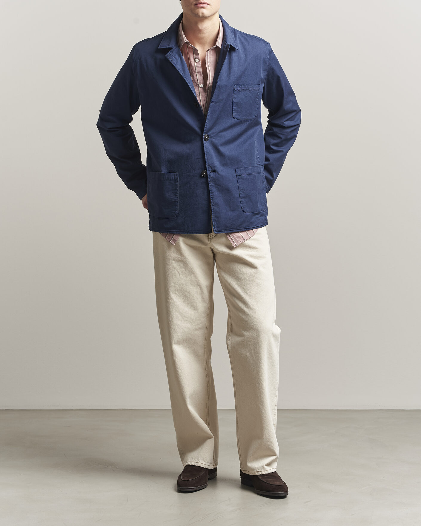 Men | Coats & Jackets | Massimo Alba | Florida Cotton Shirt Jacket Midnight Blue