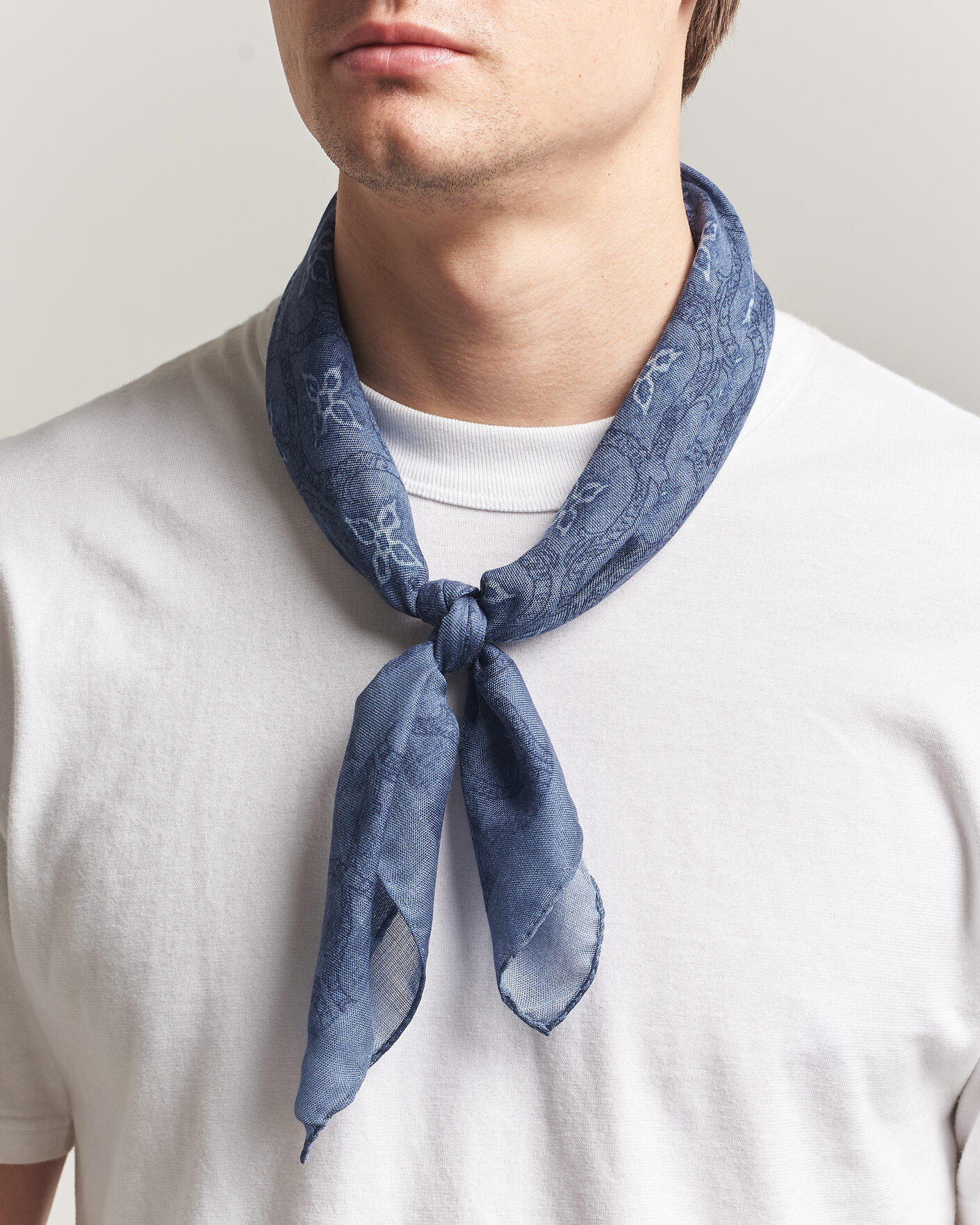 Men | Dress Scarves | Massimo Alba | Cashmere/Silk Bandana Navy