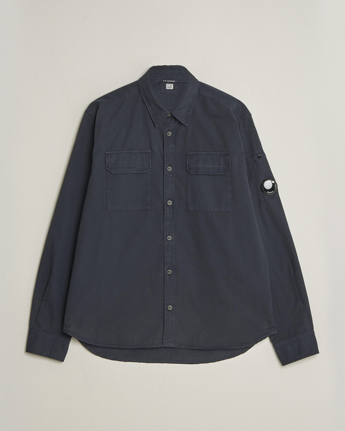 Men | Shirts | C.P. Company | Organic Gabardine Pocket Shirt Navy