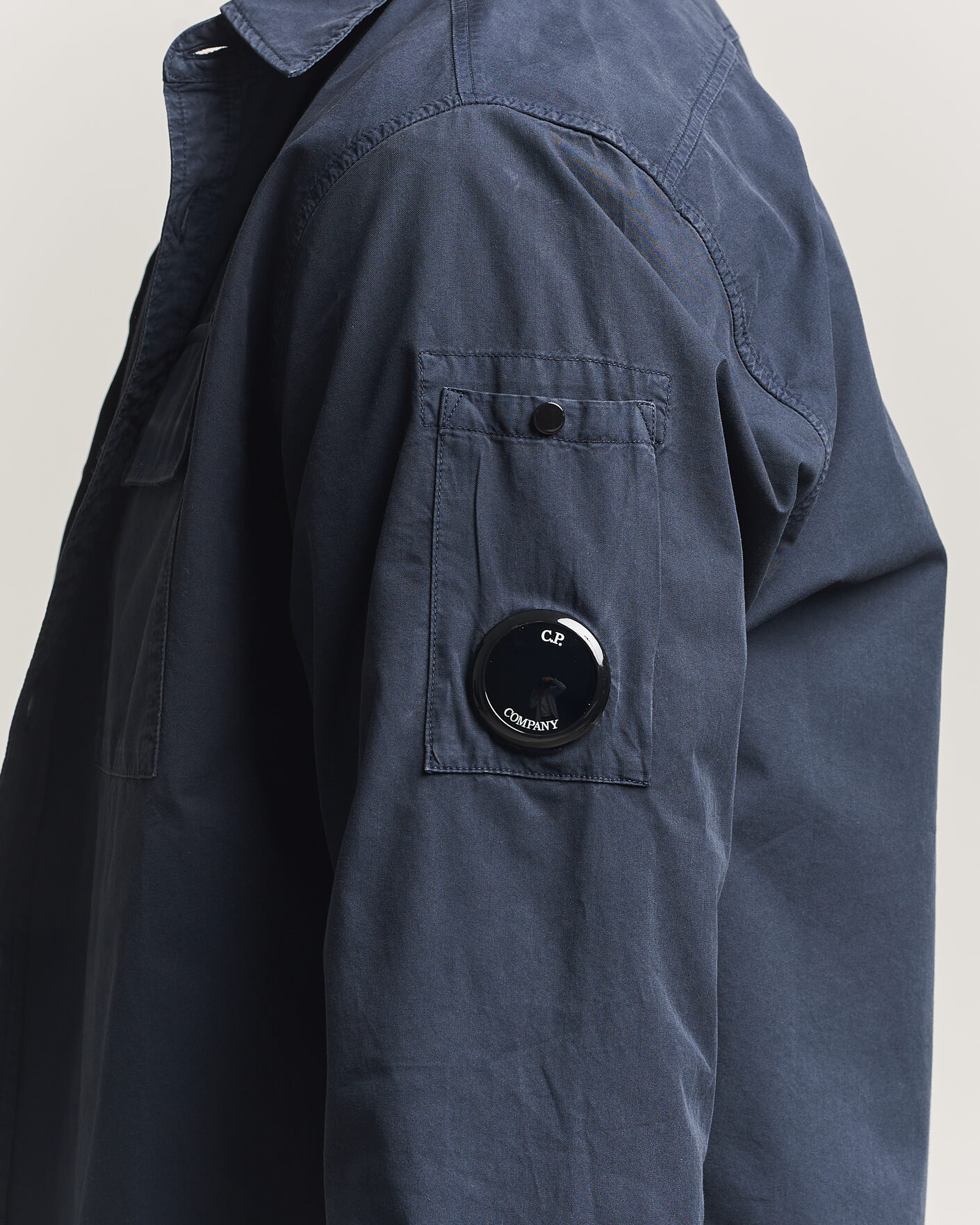 Men | Shirts | C.P. Company | Organic Gabardine Pocket Shirt Navy