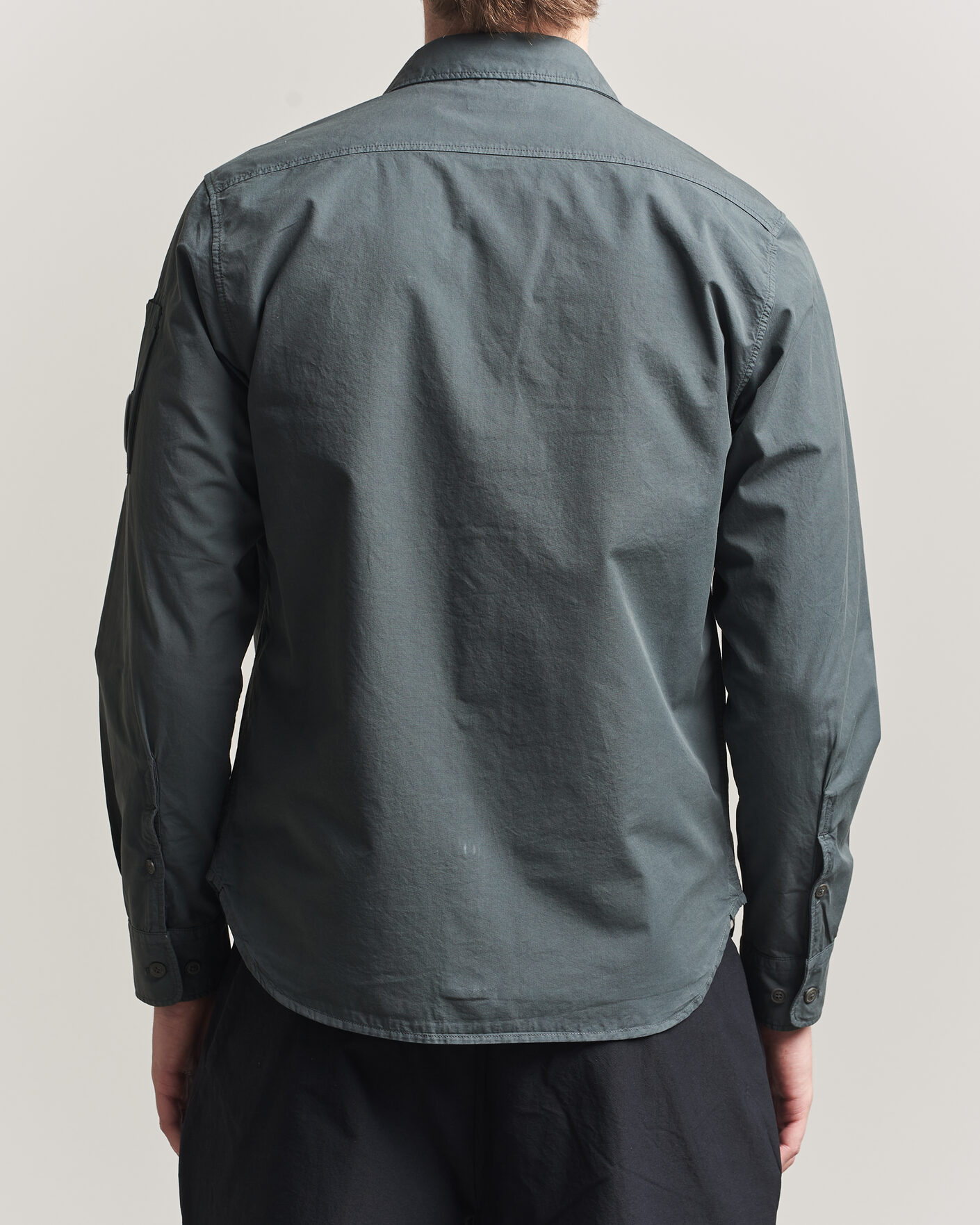 Men | Shirts | C.P. Company | Organic Gabardine Pocket Shirt Dark Grey