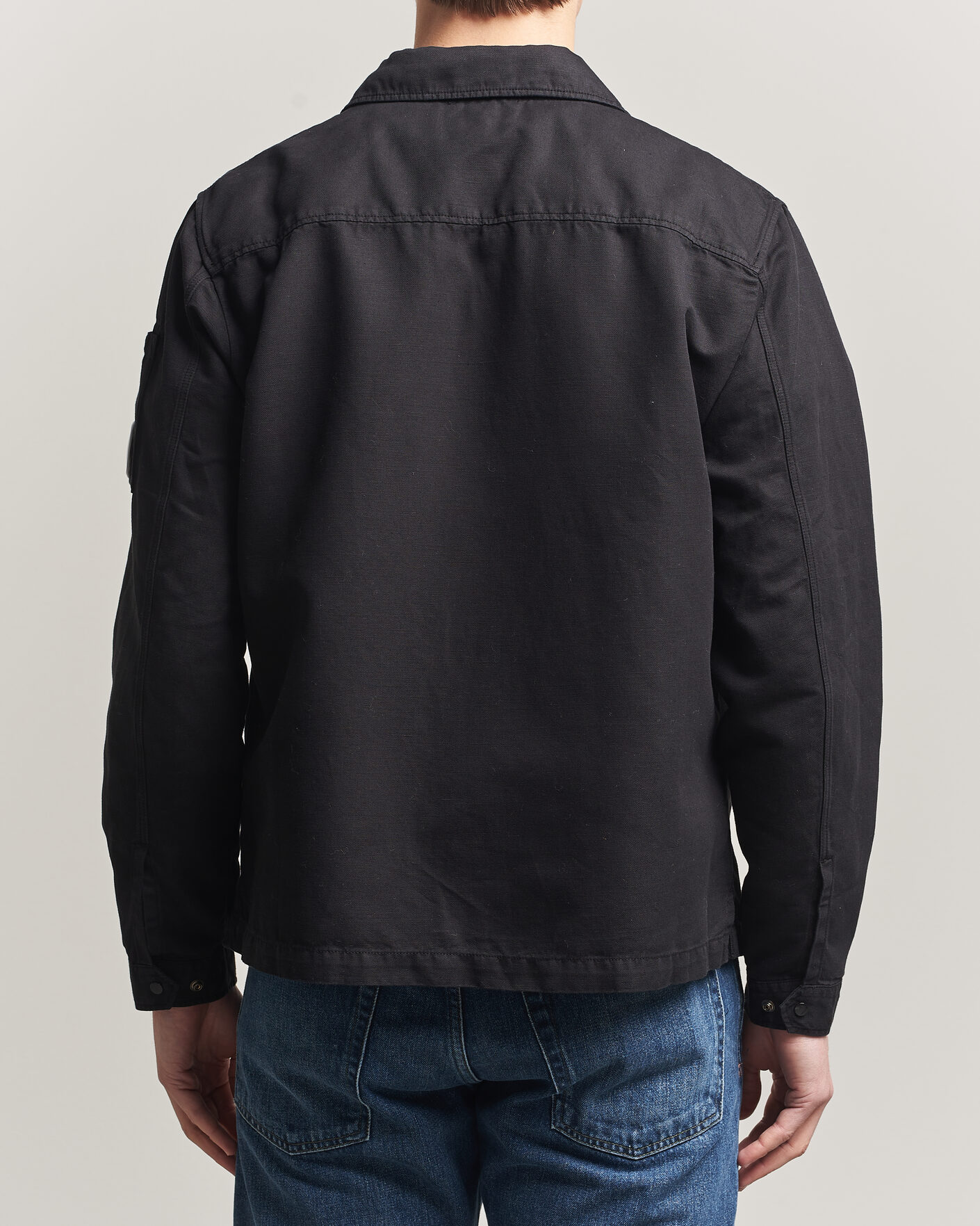 Men | Shirts | C.P. Company | Cotton/Linen Zip Overshirt Black