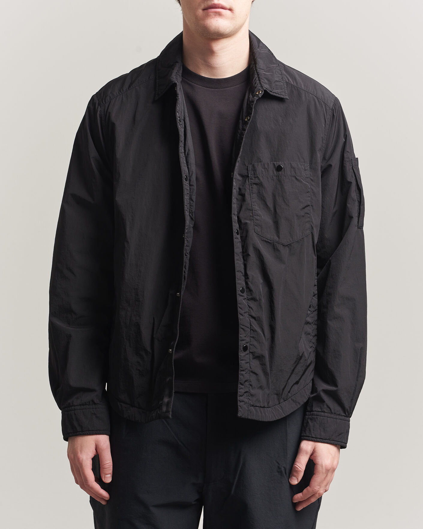 C.P. Company Chrome R Padded Shirt Jacket Black at CareOfCarl.com