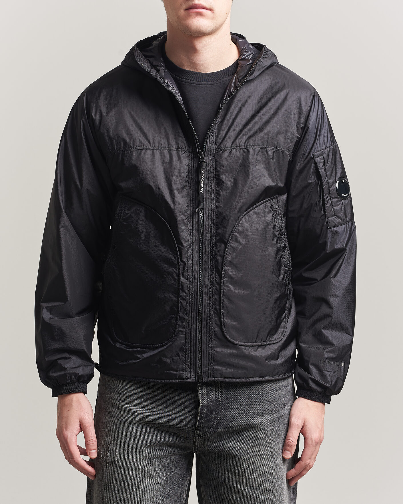 C.P. Company Nada Shield Primaloft Padded Hood Jacket Black at