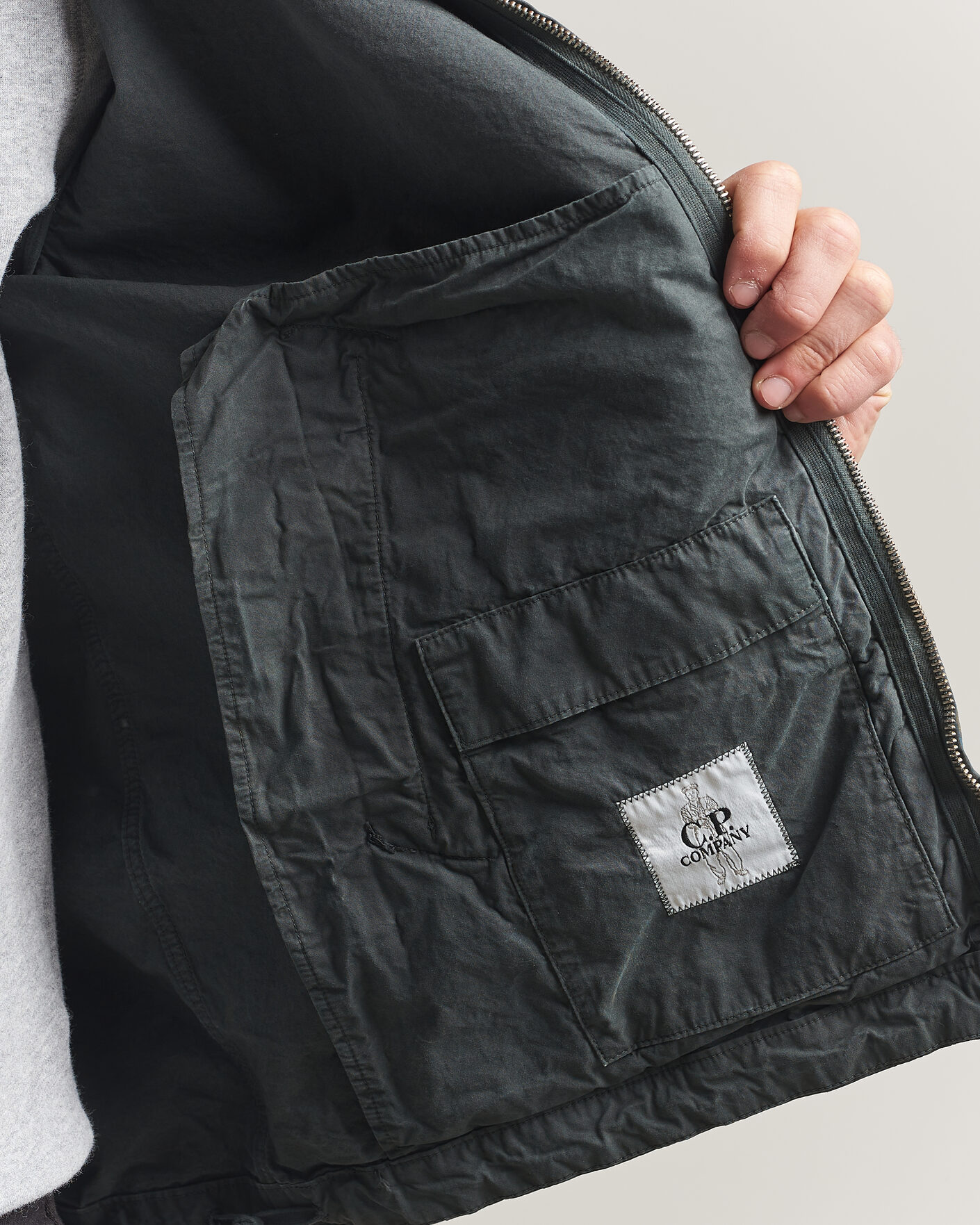 Men | Coats & Jackets | C.P. Company | Micro Reps Hooded Jacket Dark Grey