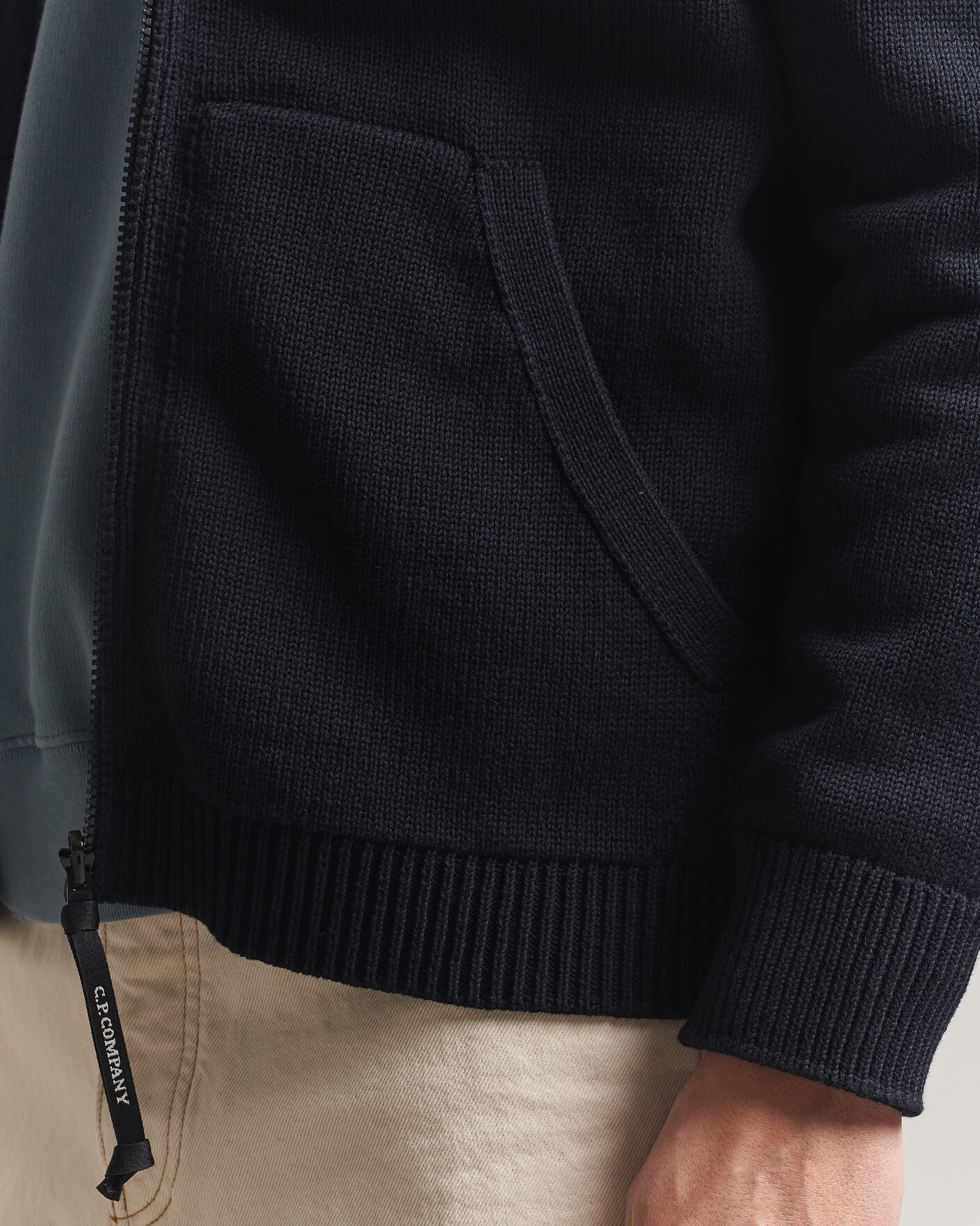 C.P. Company Cotton Mix 2 in 1 Knitted Sweater Navy at CareOfCarl.com