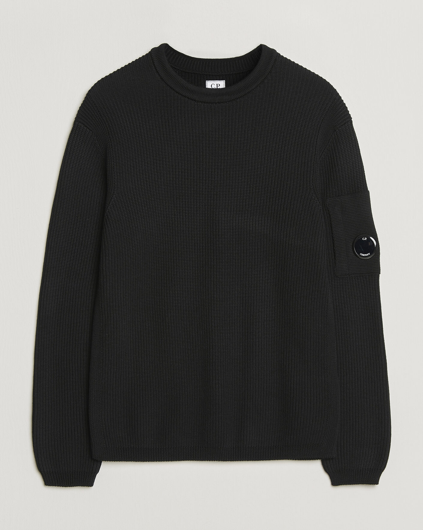 Men | Sweaters & Knitwear | C.P. Company | Sea Island Knitted Cotton Crewneck Black