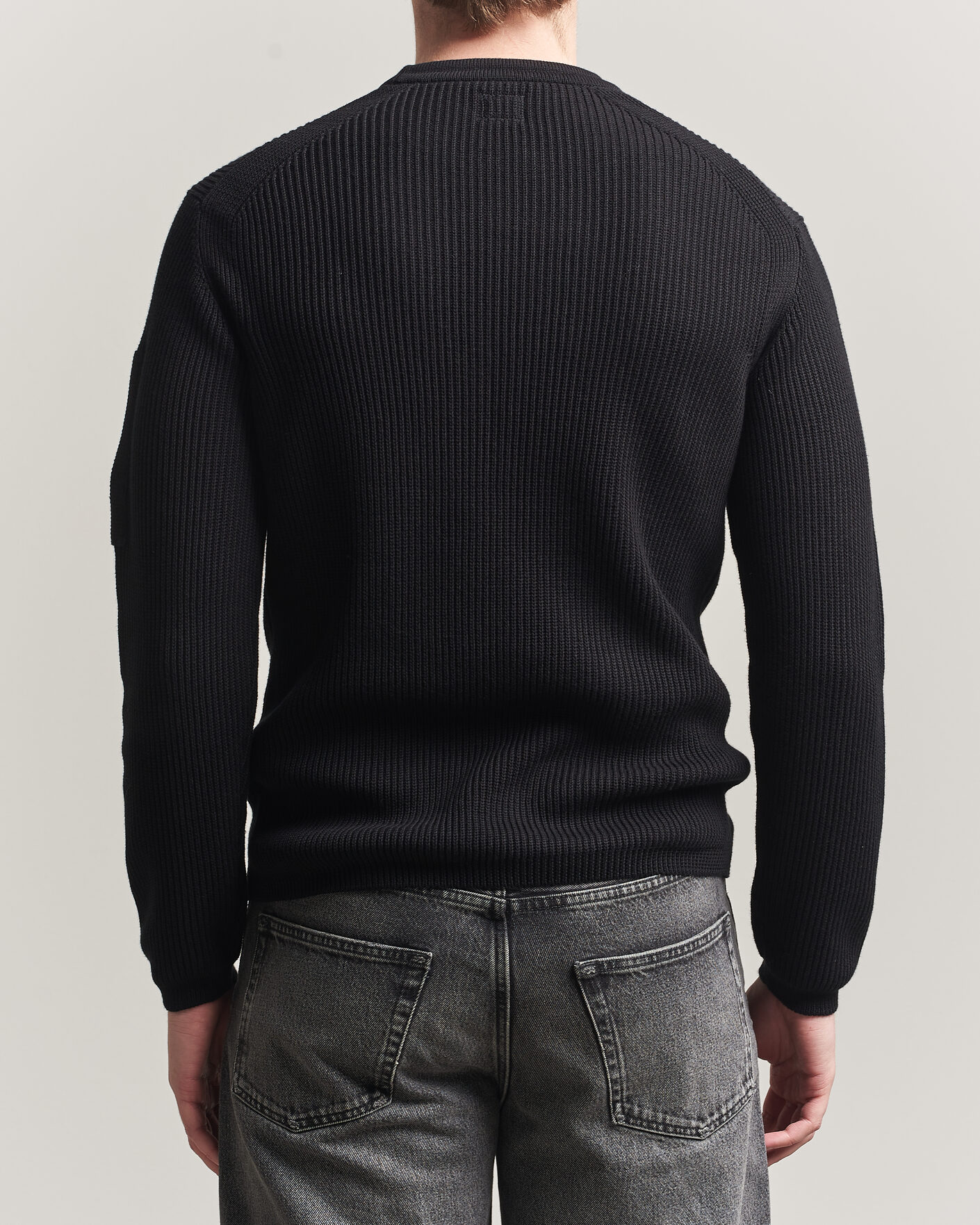 Men | Sweaters & Knitwear | C.P. Company | Sea Island Knitted Cotton Crewneck Black