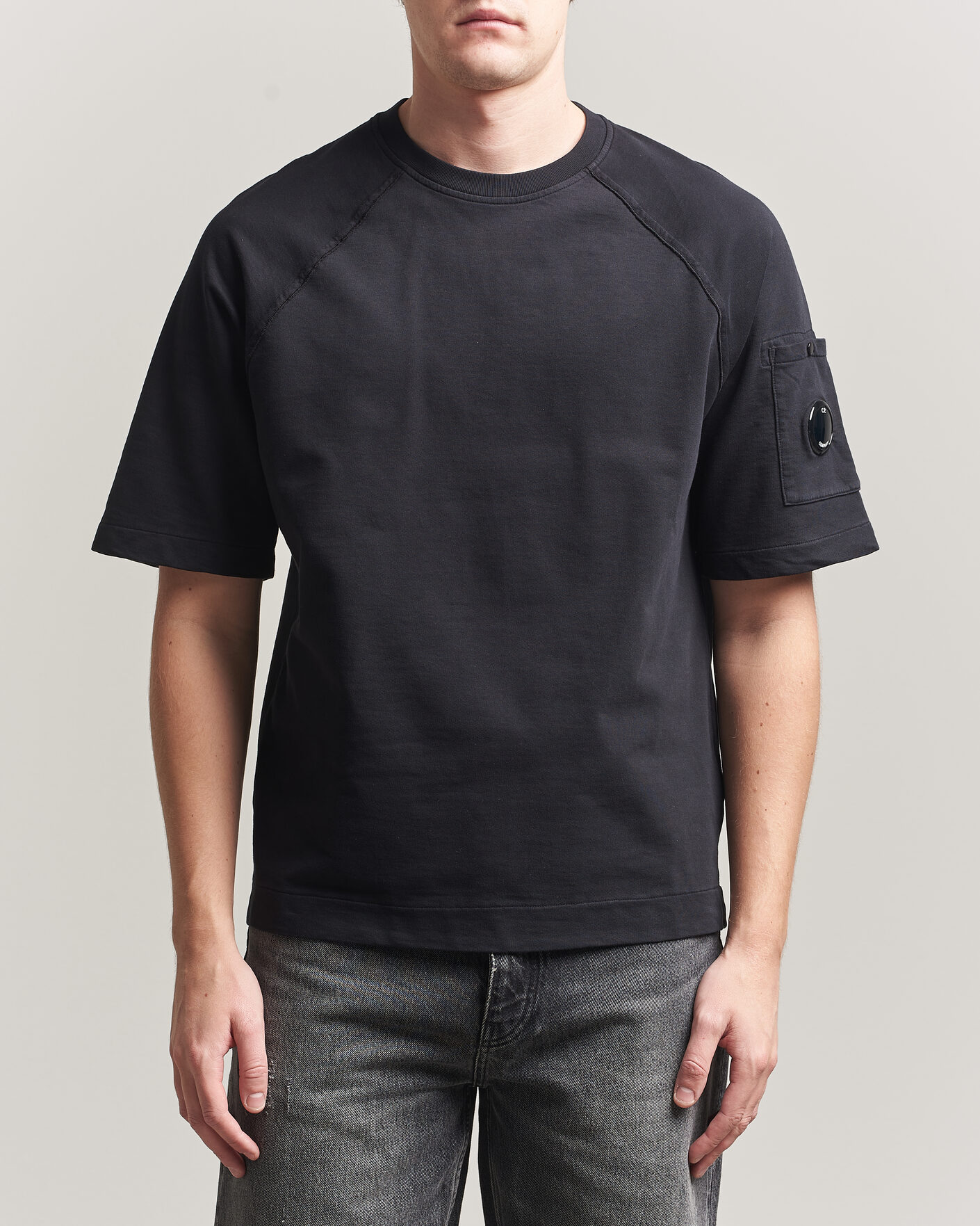 C.P. Company Heavy Weight Lens T-Shirt Black at CareOfCarl.com