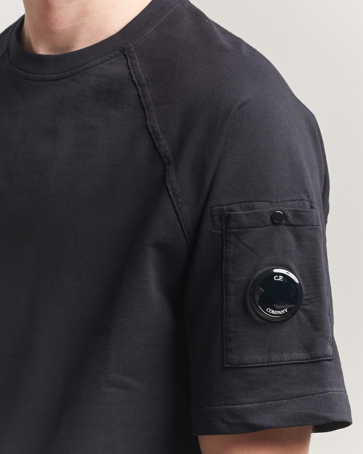 C.P. Company Heavy Weight Lens T-Shirt Black at CareOfCarl.com