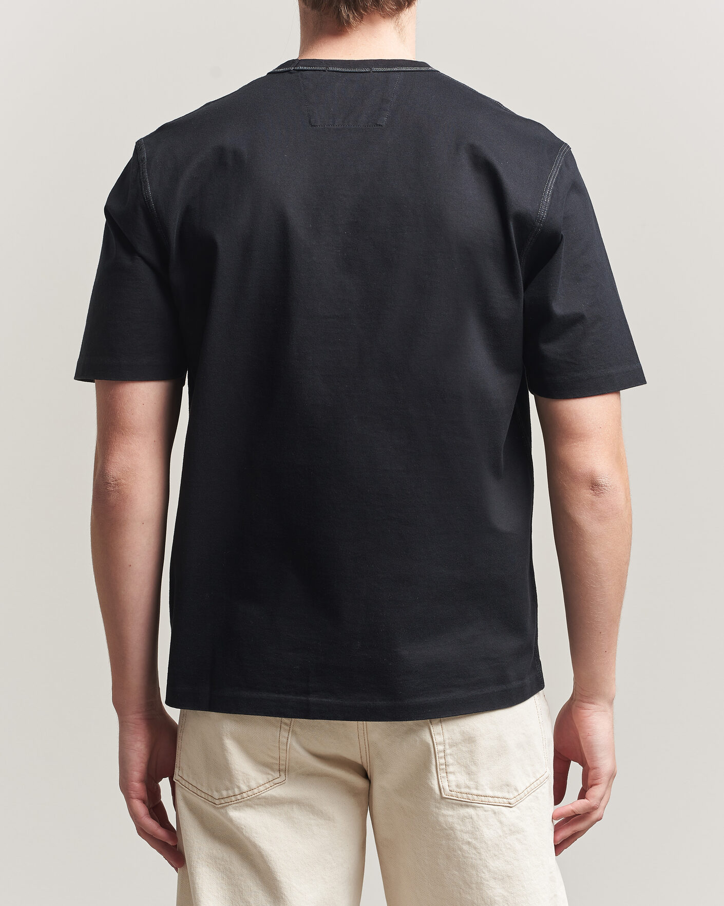 C.P. Company Mercerized Heavy Cotton Chest Logo T-Shirt Black at