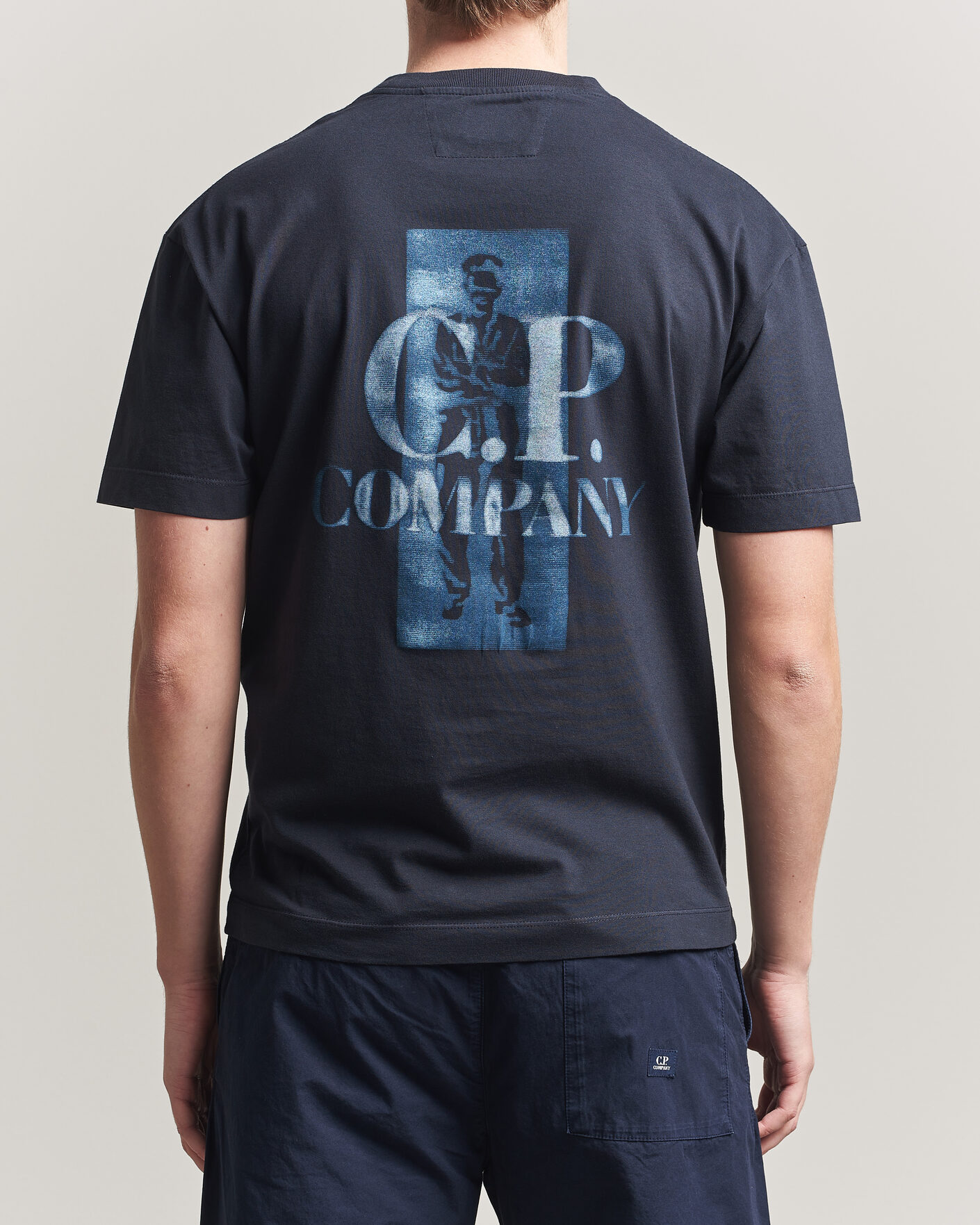 Men | T-Shirts | C.P. Company | Short Sleeve Back Print T-Shirt Navy