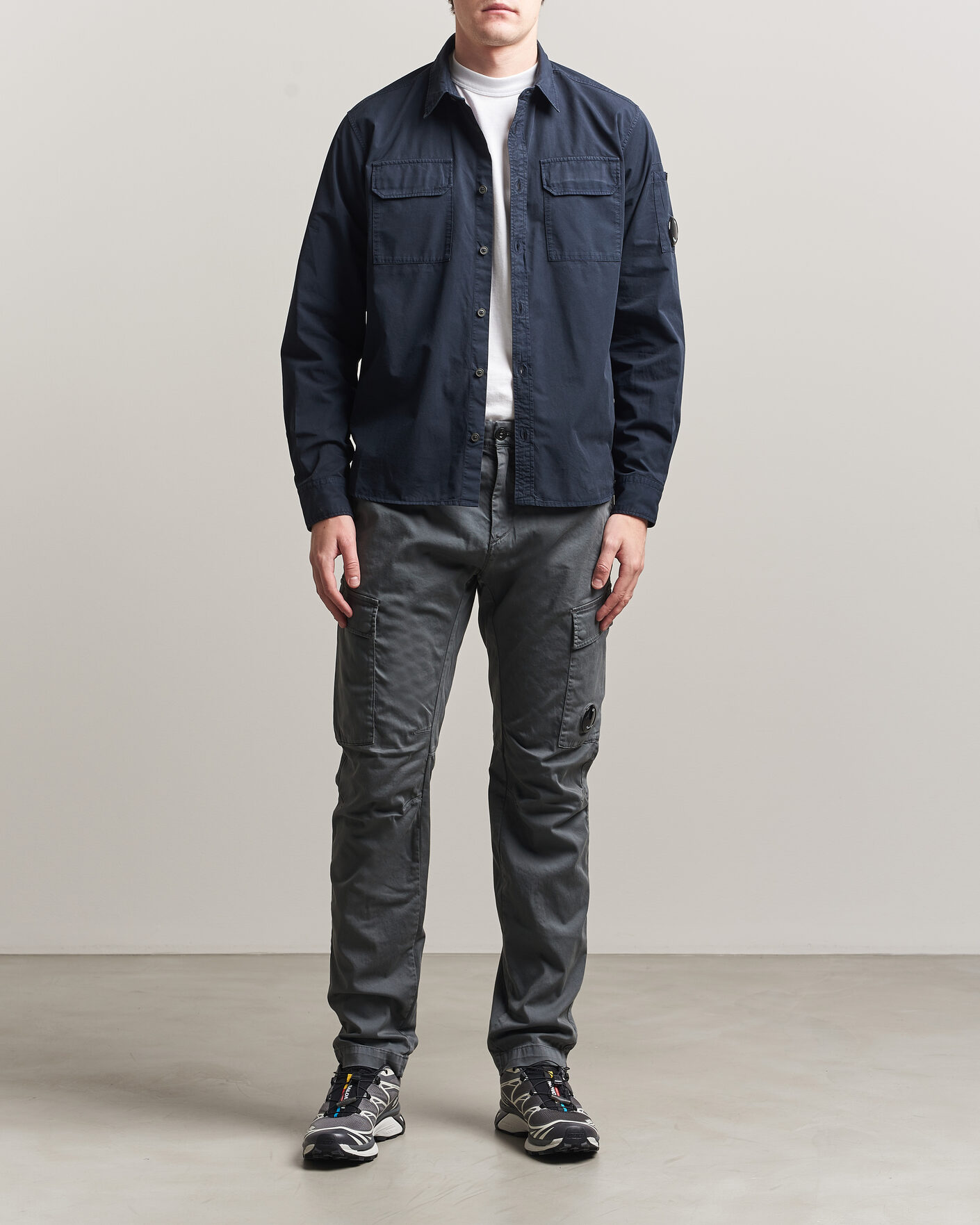 Men | Trousers | C.P. Company | Satin Stretch Cargo Pants Dark Grey