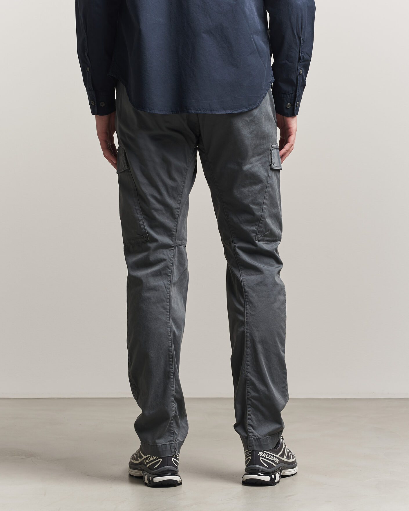 C.P. Company Satin Stretch Cargo Pants Dark Grey at CareOfCarl.com
