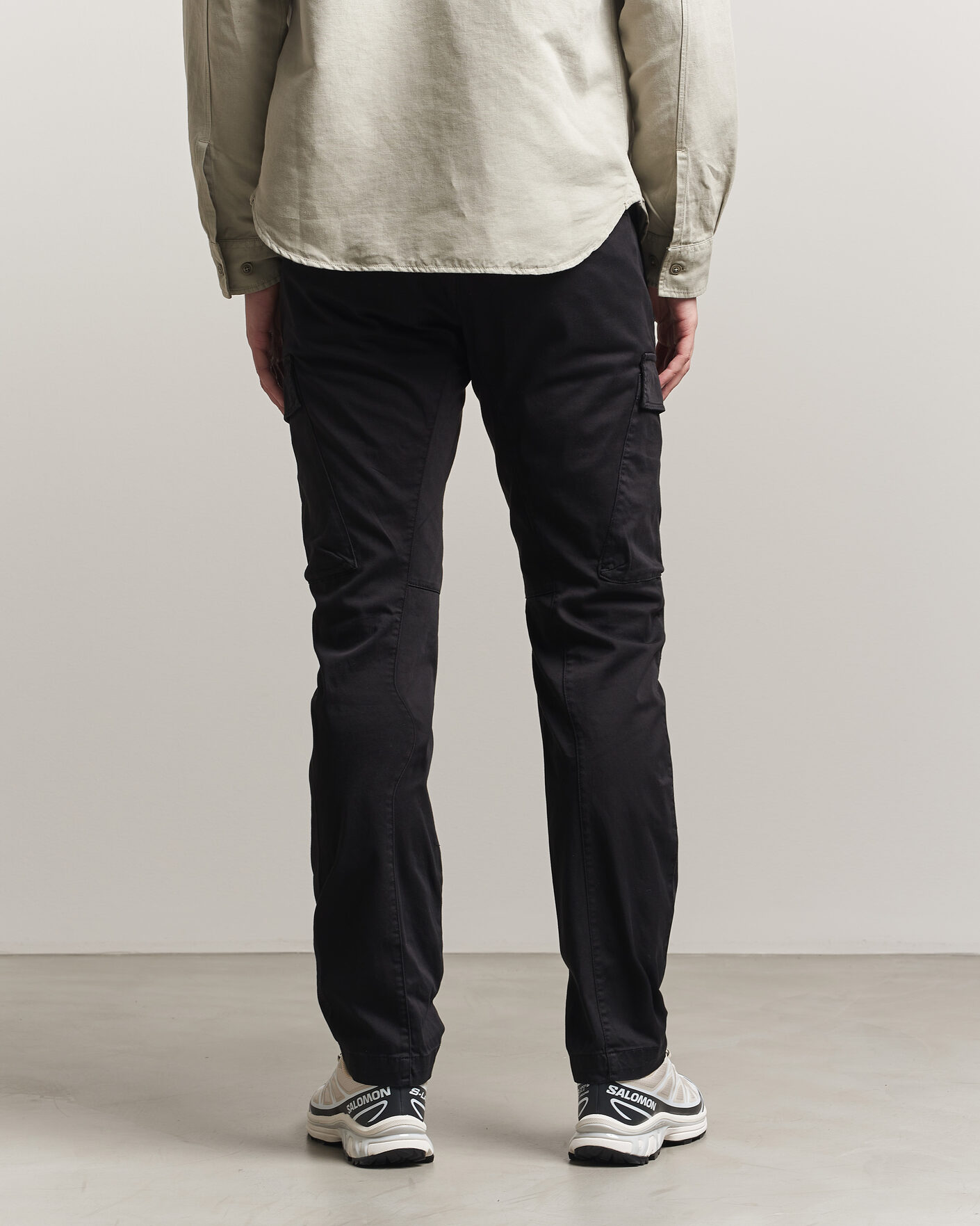Men | Trousers | C.P. Company | Satin Stretch Cargo Pants Black