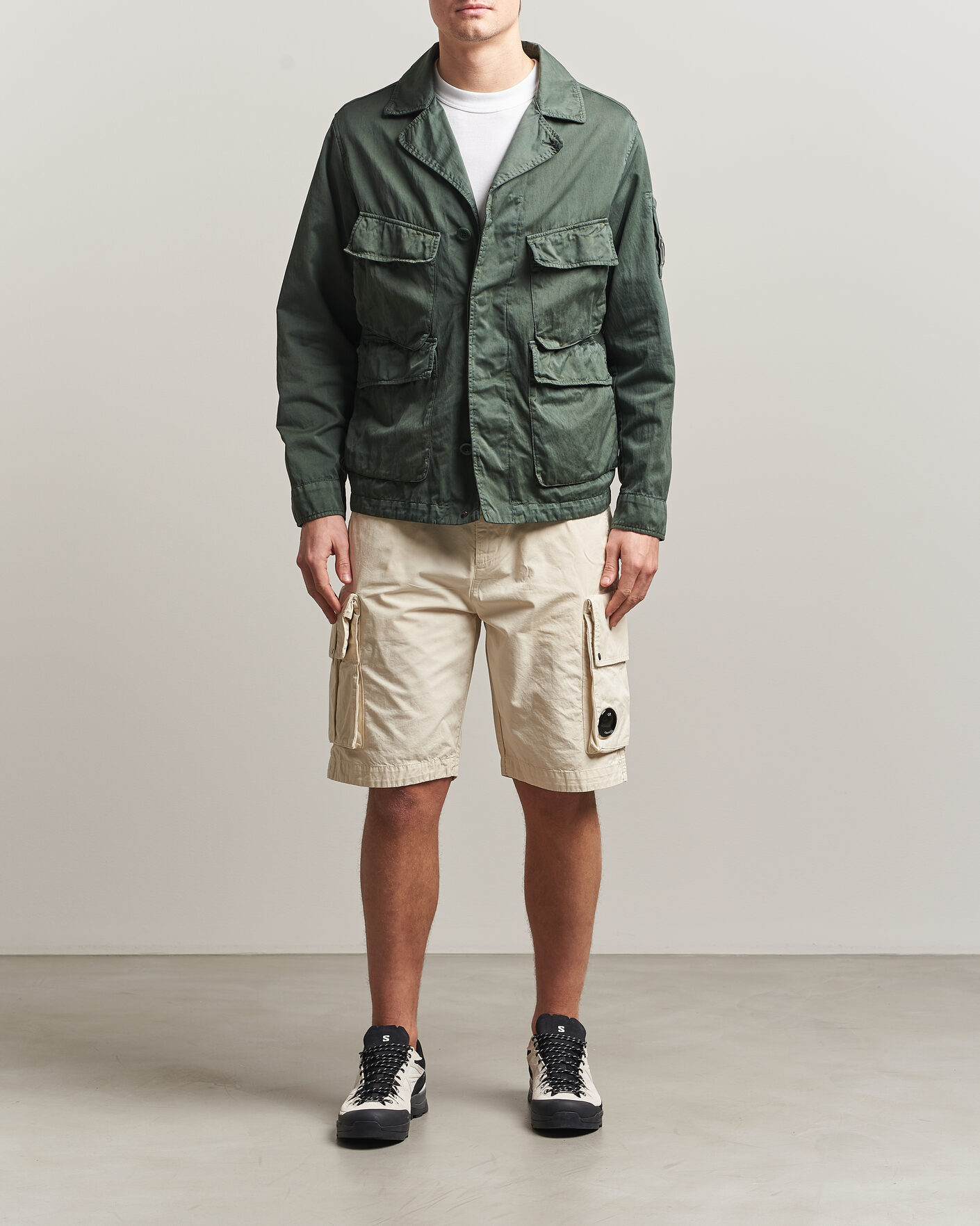 Men | Shorts | C.P. Company | Cotton Gabardine Cargo Shorts Cream