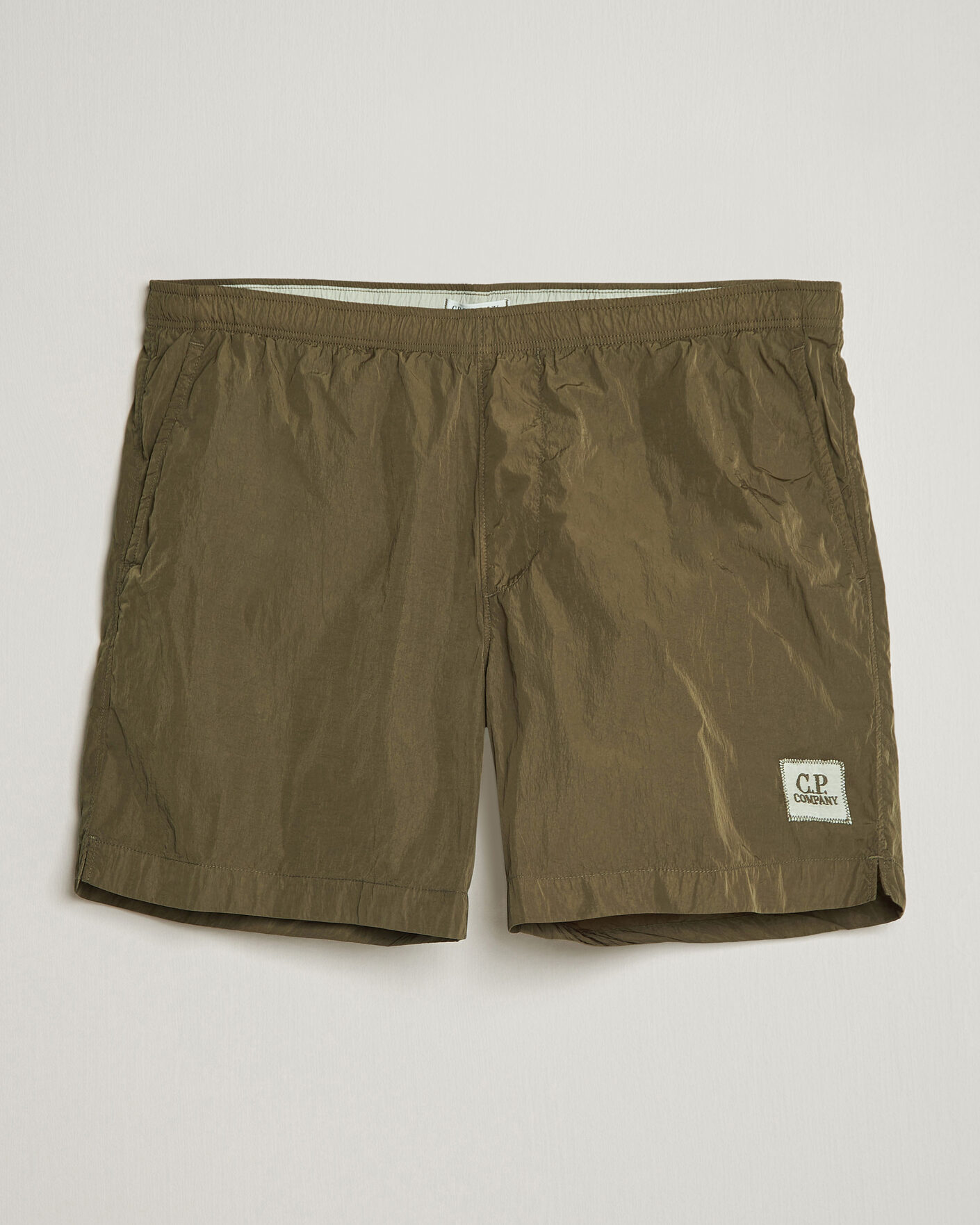 Men | Swimwear | C.P. Company | Eco Chrome Logo Swimshorts Olive