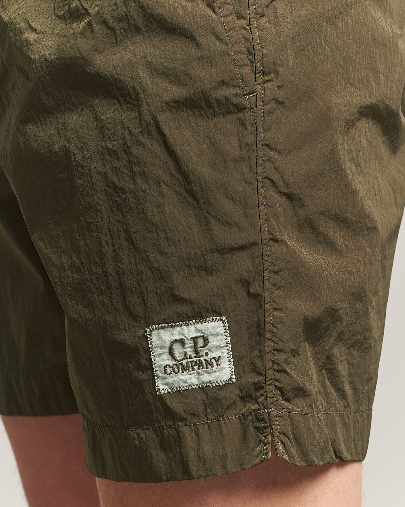 Men | Swimwear | C.P. Company | Eco Chrome Logo Swimshorts Olive