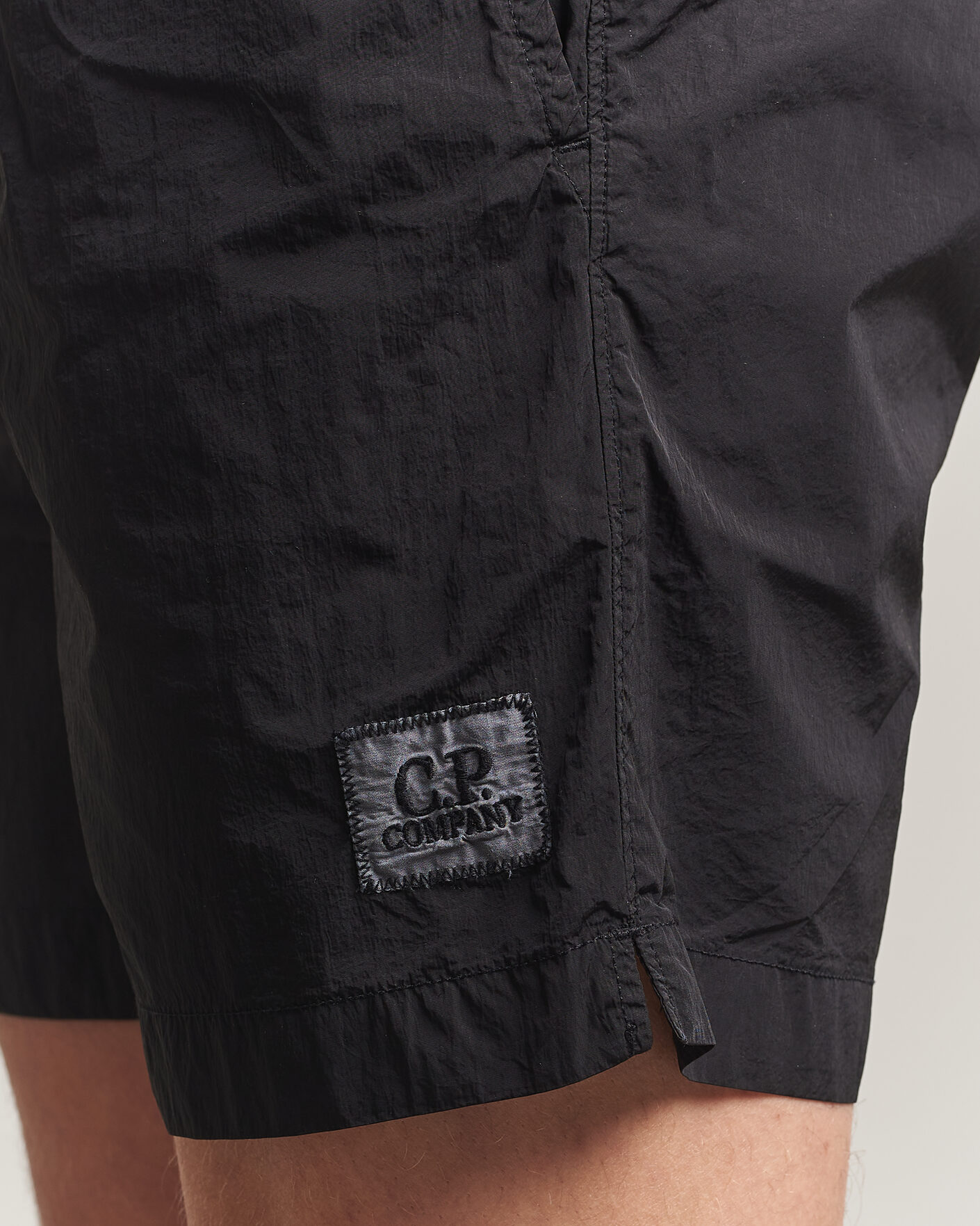 Men | Swimwear | C.P. Company | Eco Chrome Logo Swimshorts Black