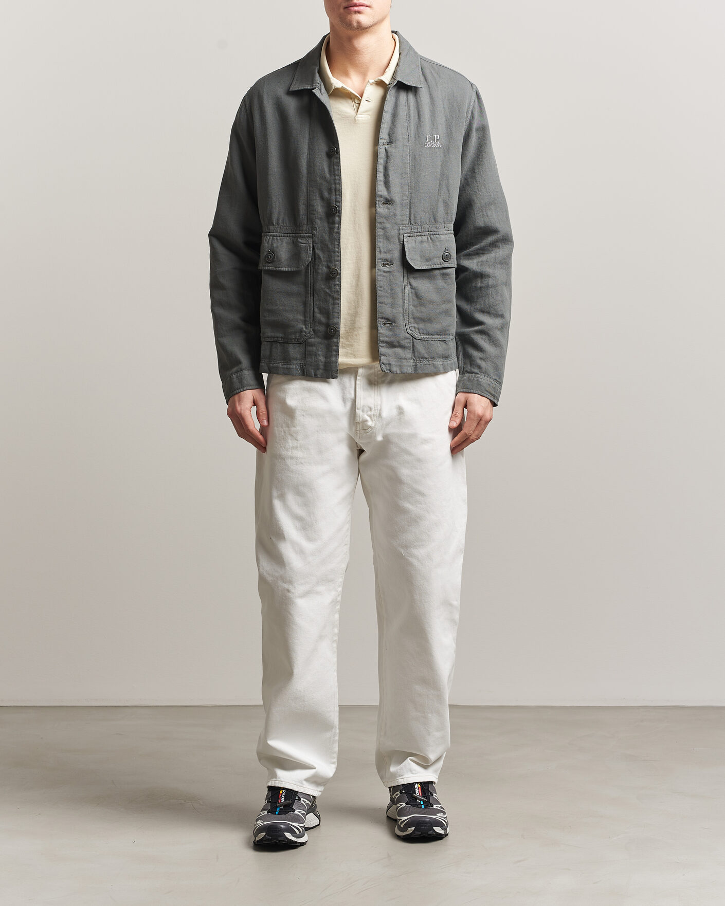 ジャケット・アウター C.P. COMPANY COTTON OVERSHIRT 23SS L C.P. Company Cotton/Nylon Double Satin Overshirt - Capers – Totem